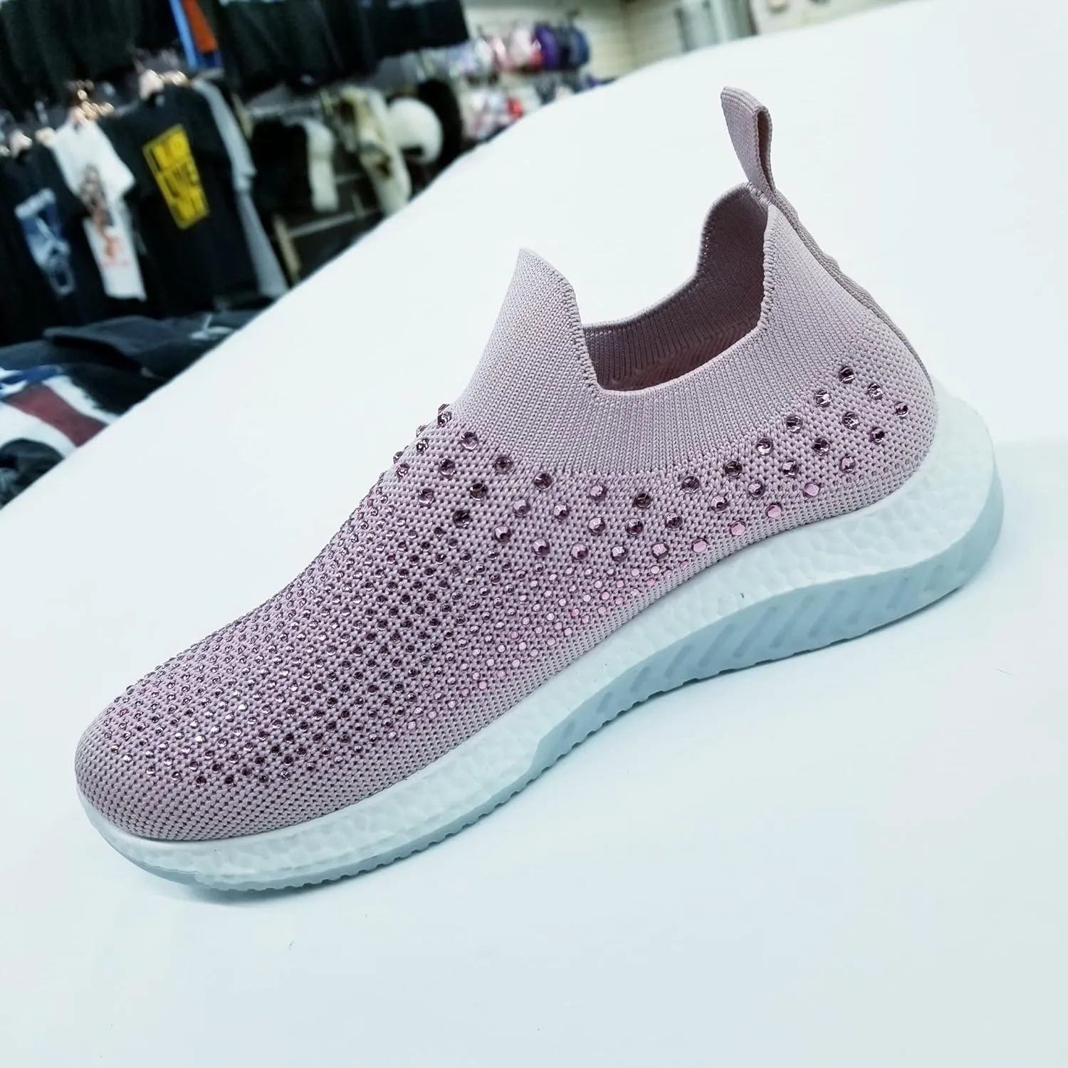 7K Slip On Sneakers for Women, Ultra Light Fashion Tennis Shoes, Breathable Mesh Fabric