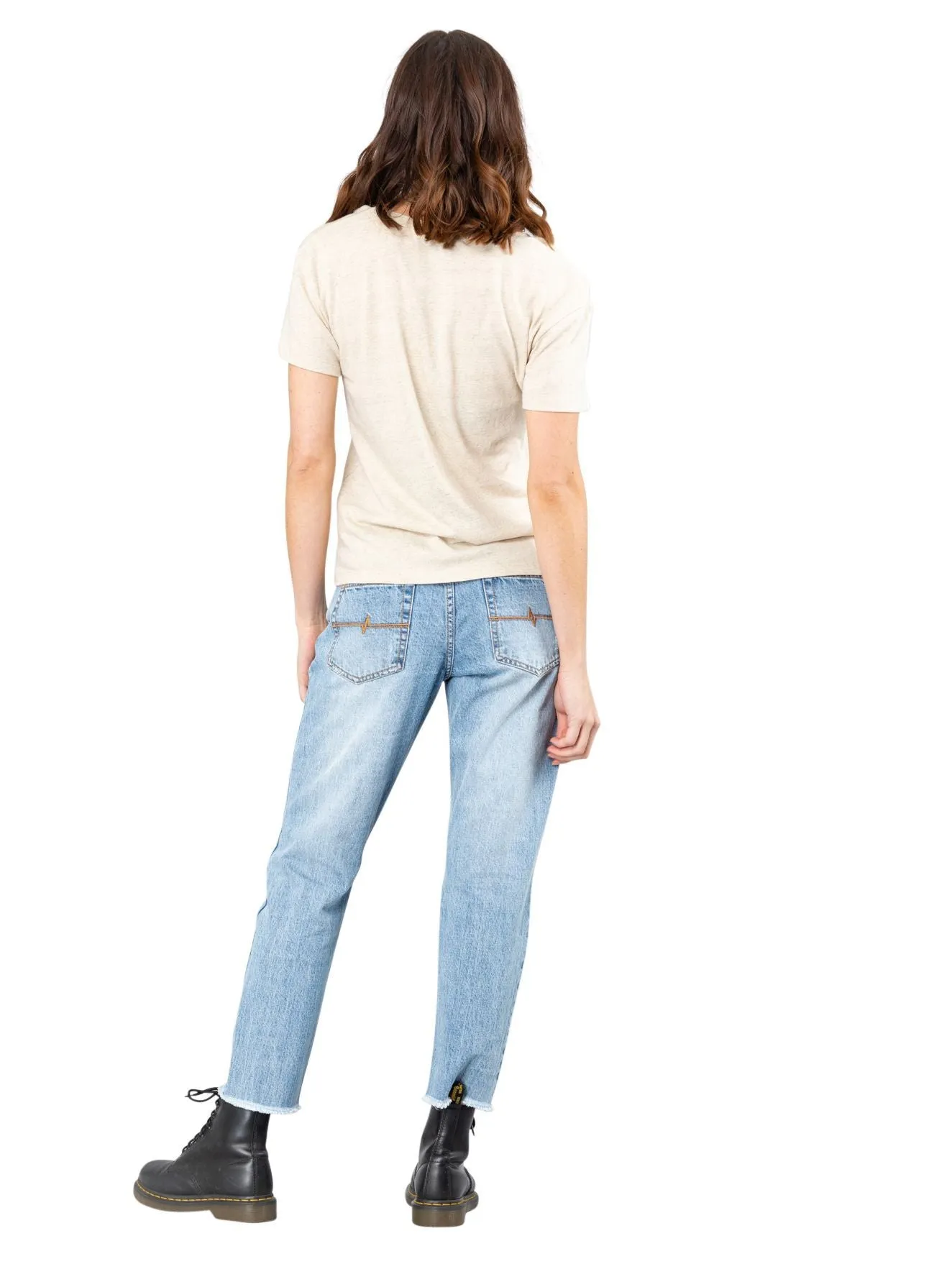 Abbie Vee Neck Short Sleeve Tee - Light Fennel