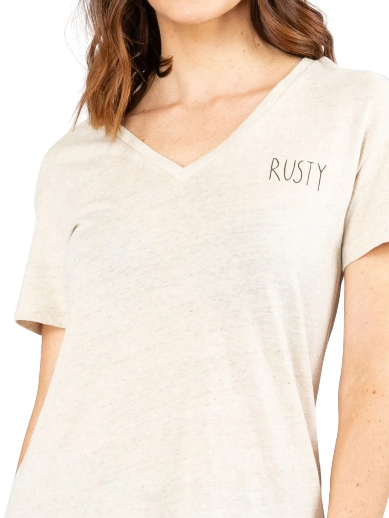 Abbie Vee Neck Short Sleeve Tee - Light Fennel