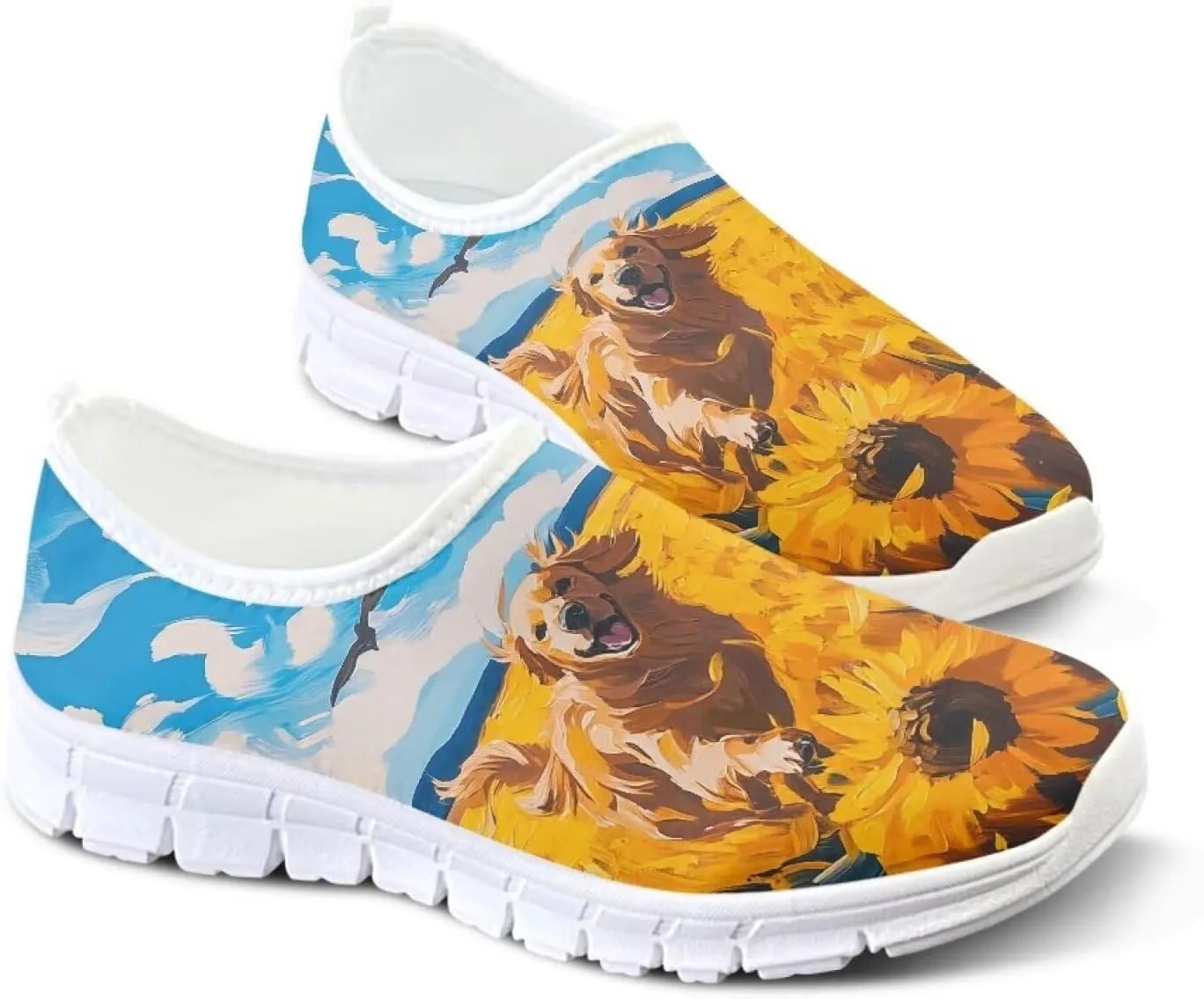 Animals Sneakers for Women Slip On Casual Breathable Lightweight Low Top Running Sneakers for Womens US 5.5-11.5