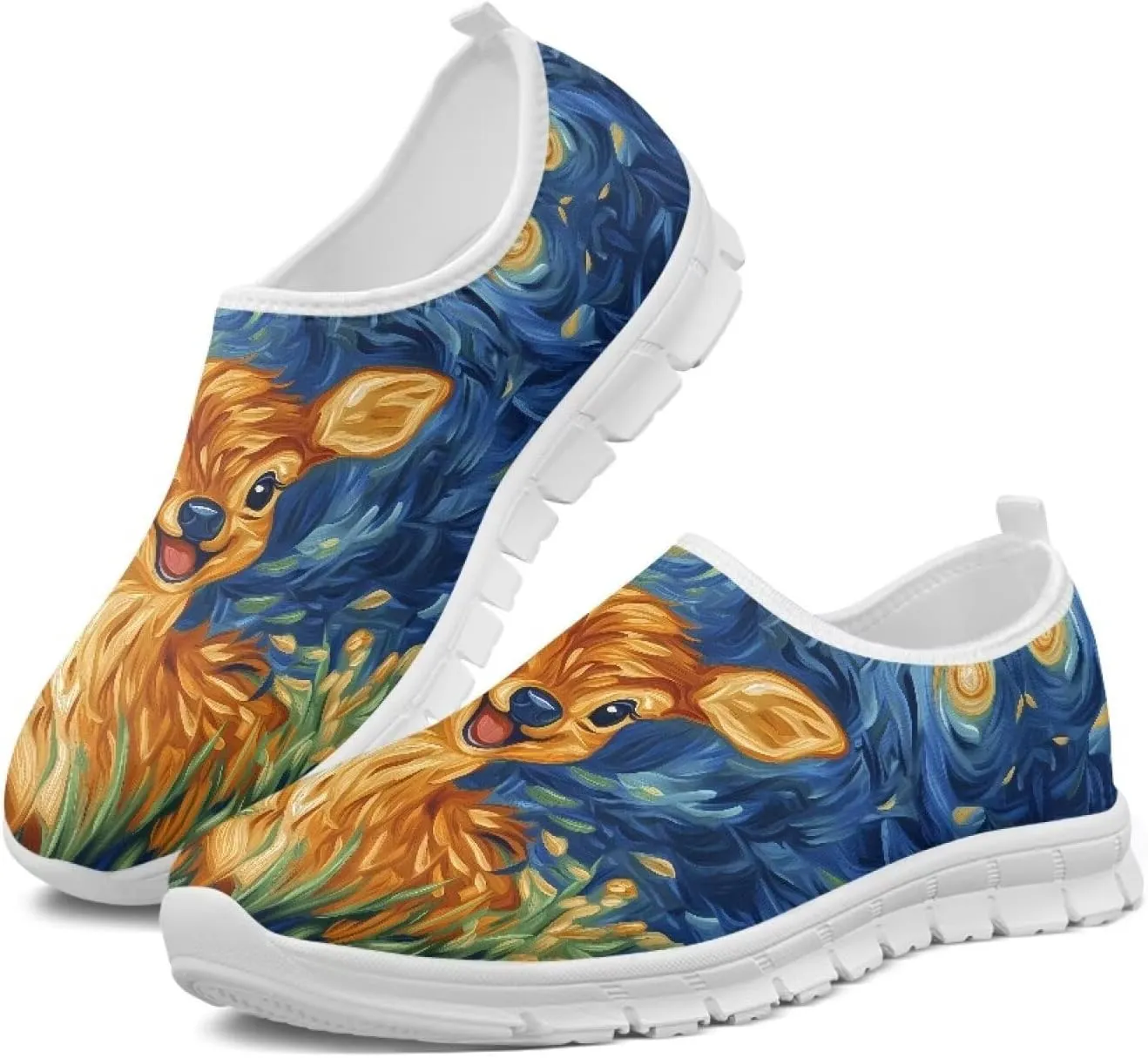 Animals Sneakers for Women Slip On Casual Breathable Lightweight Low Top Running Sneakers for Womens US 5.5-11.5