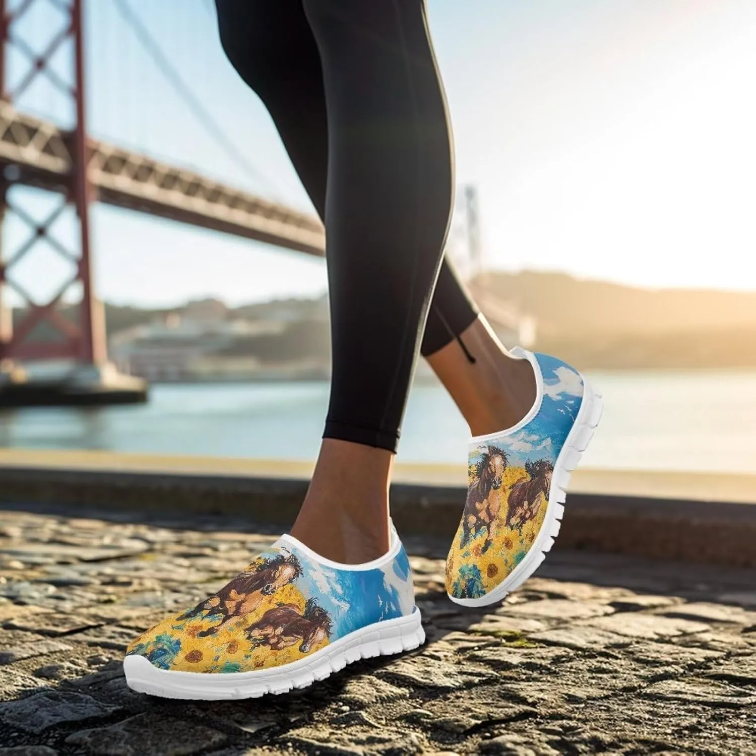 Animals Sneakers for Women Slip On Casual Breathable Lightweight Low Top Running Sneakers for Womens US 5.5-11.5