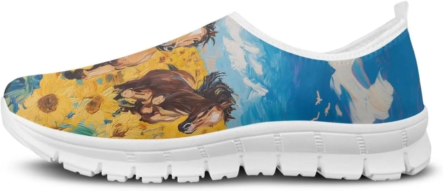 Animals Sneakers for Women Slip On Casual Breathable Lightweight Low Top Running Sneakers for Womens US 5.5-11.5