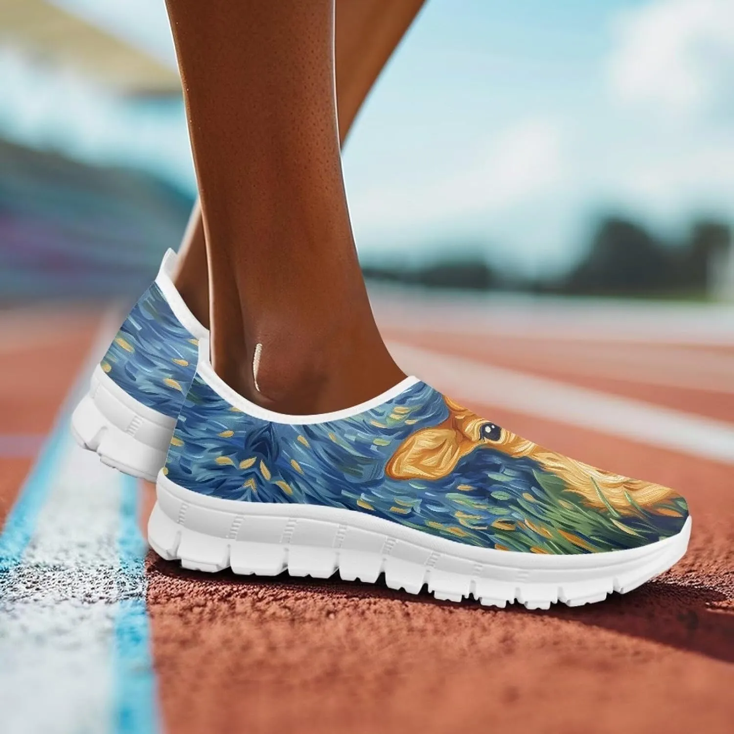 Animals Sneakers for Women Slip On Casual Breathable Lightweight Low Top Running Sneakers for Womens US 5.5-11.5