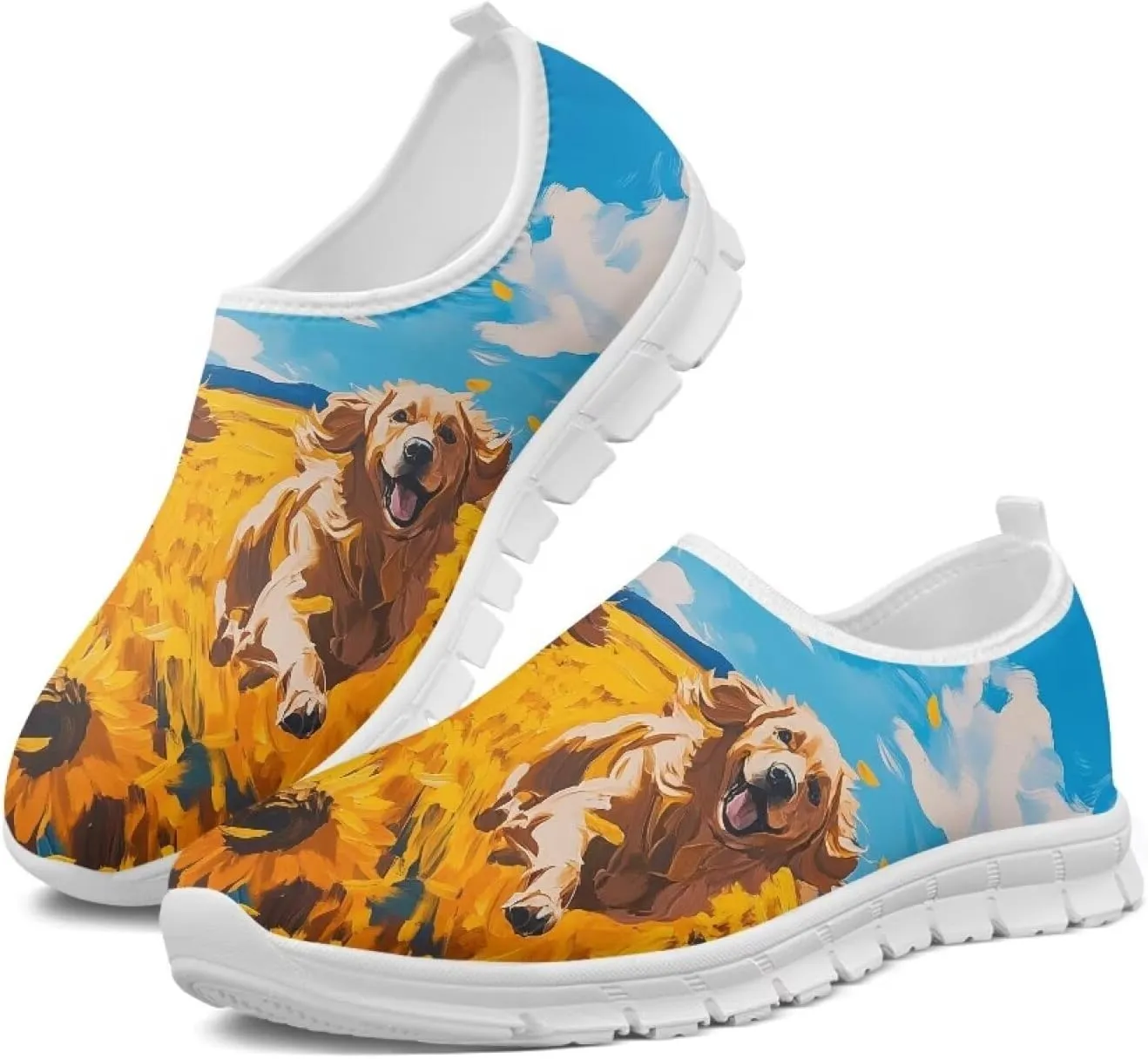 Animals Sneakers for Women Slip On Casual Breathable Lightweight Low Top Running Sneakers for Womens US 5.5-11.5