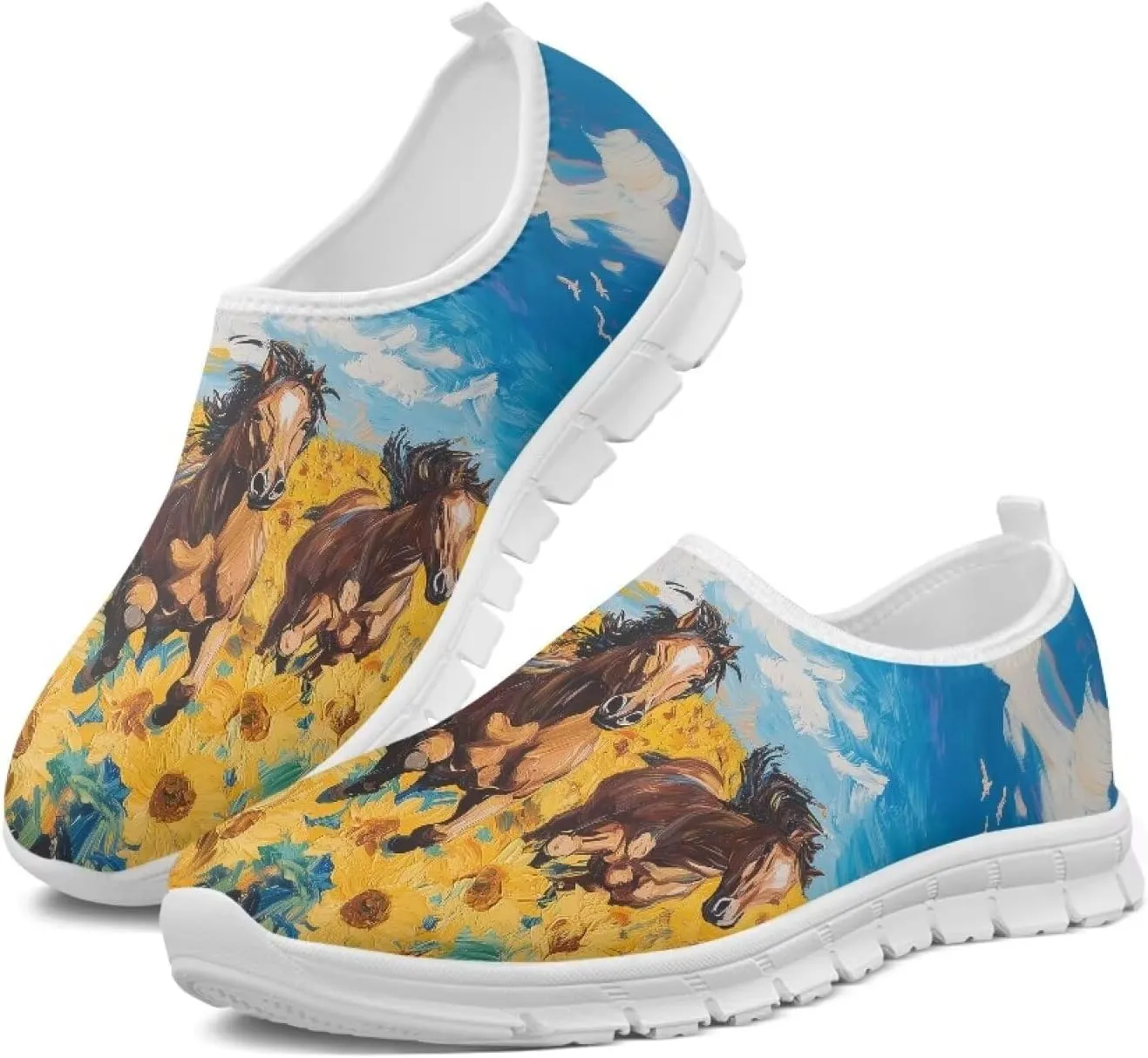 Animals Sneakers for Women Slip On Casual Breathable Lightweight Low Top Running Sneakers for Womens US 5.5-11.5