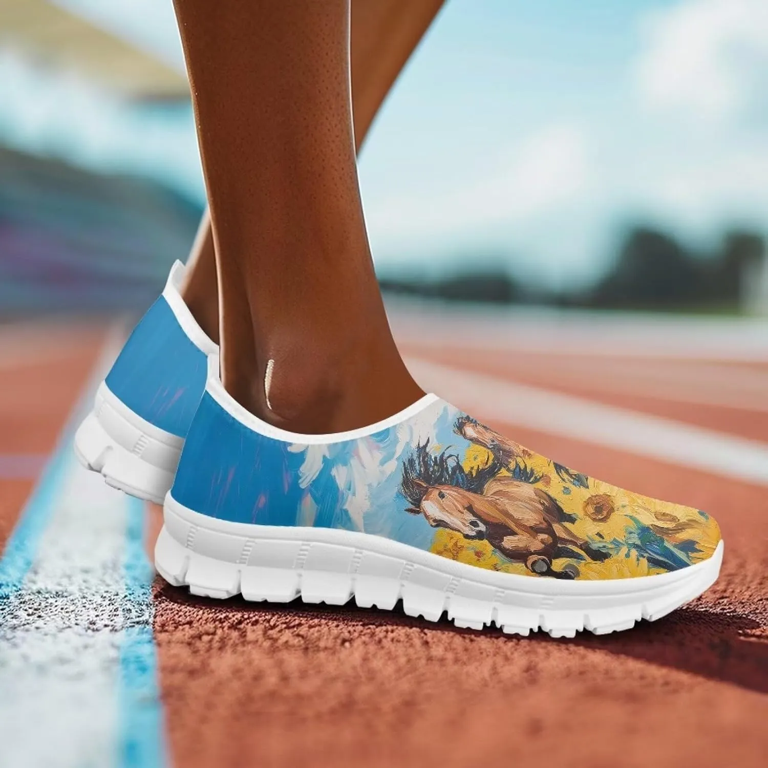Animals Sneakers for Women Slip On Casual Breathable Lightweight Low Top Running Sneakers for Womens US 5.5-11.5