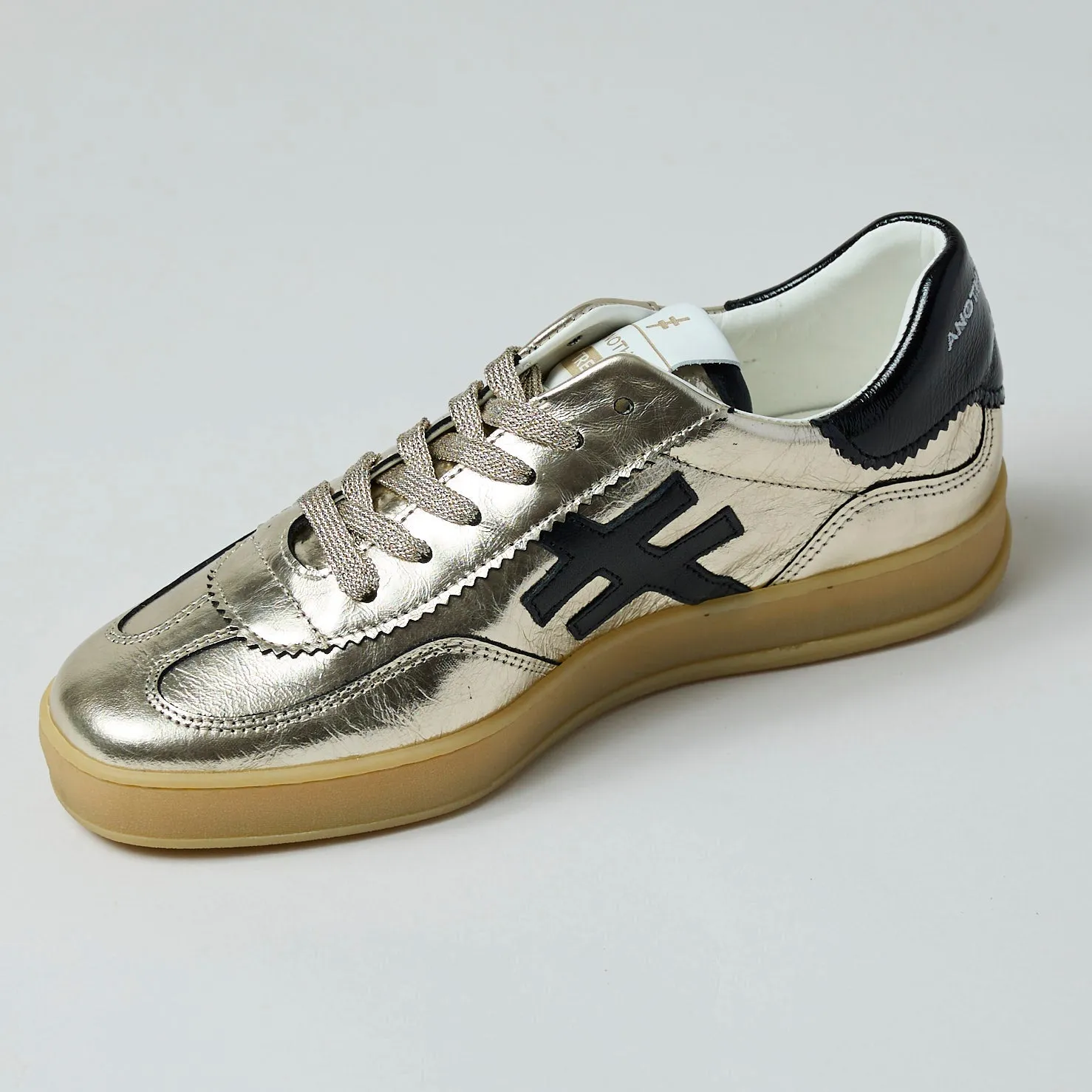Another Trend Gold Metallic Leather Trainers