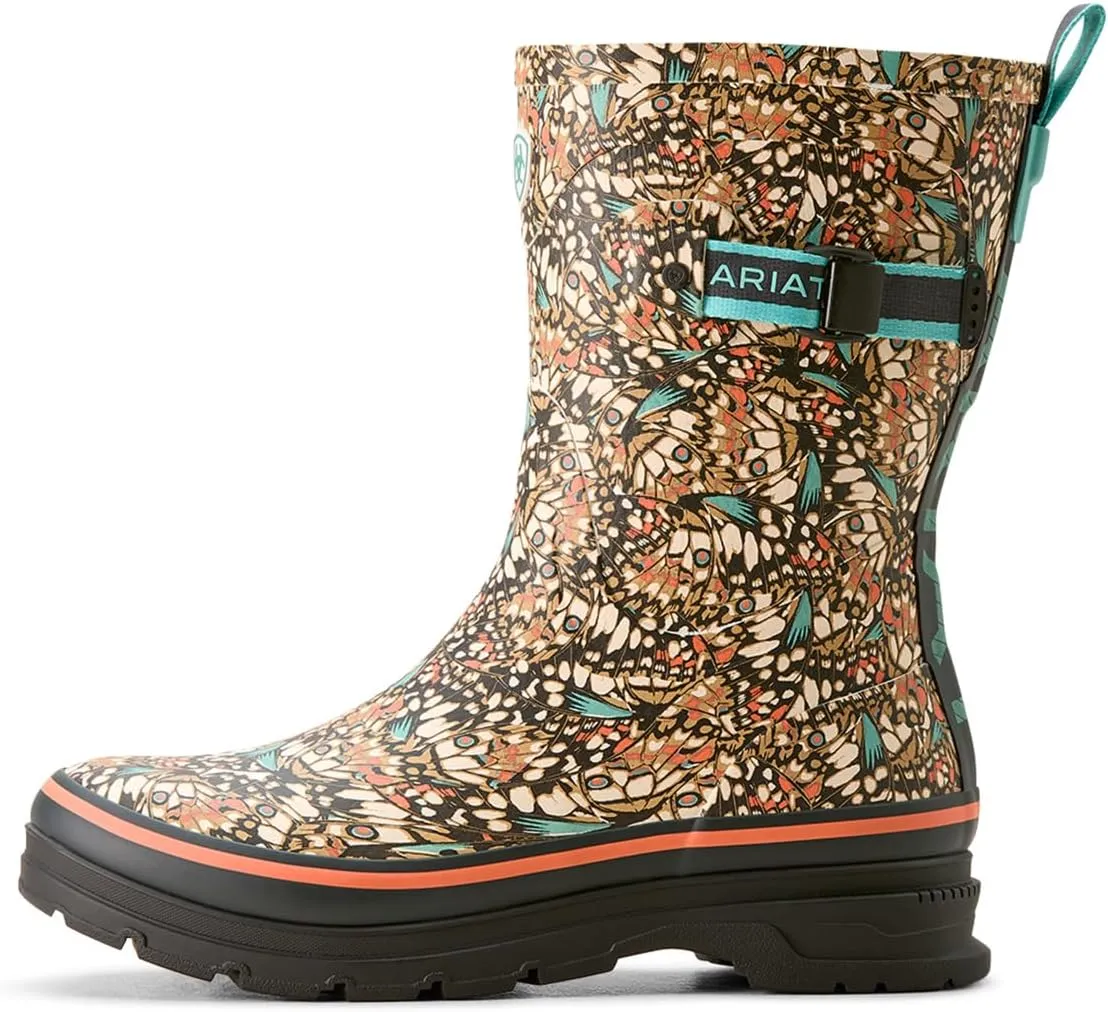 ARIAT Womens Kelmarsh Mid Graphic Rain Casual Boots Mid Calf Low Heel 1-2" - Grey
