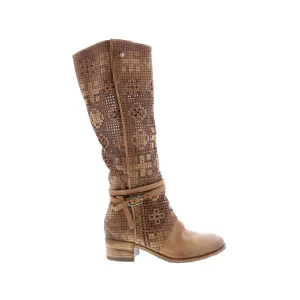 A.S. 98 Gene A40313-101 Womens Brown Leather Hook & Loop Knee High Boots