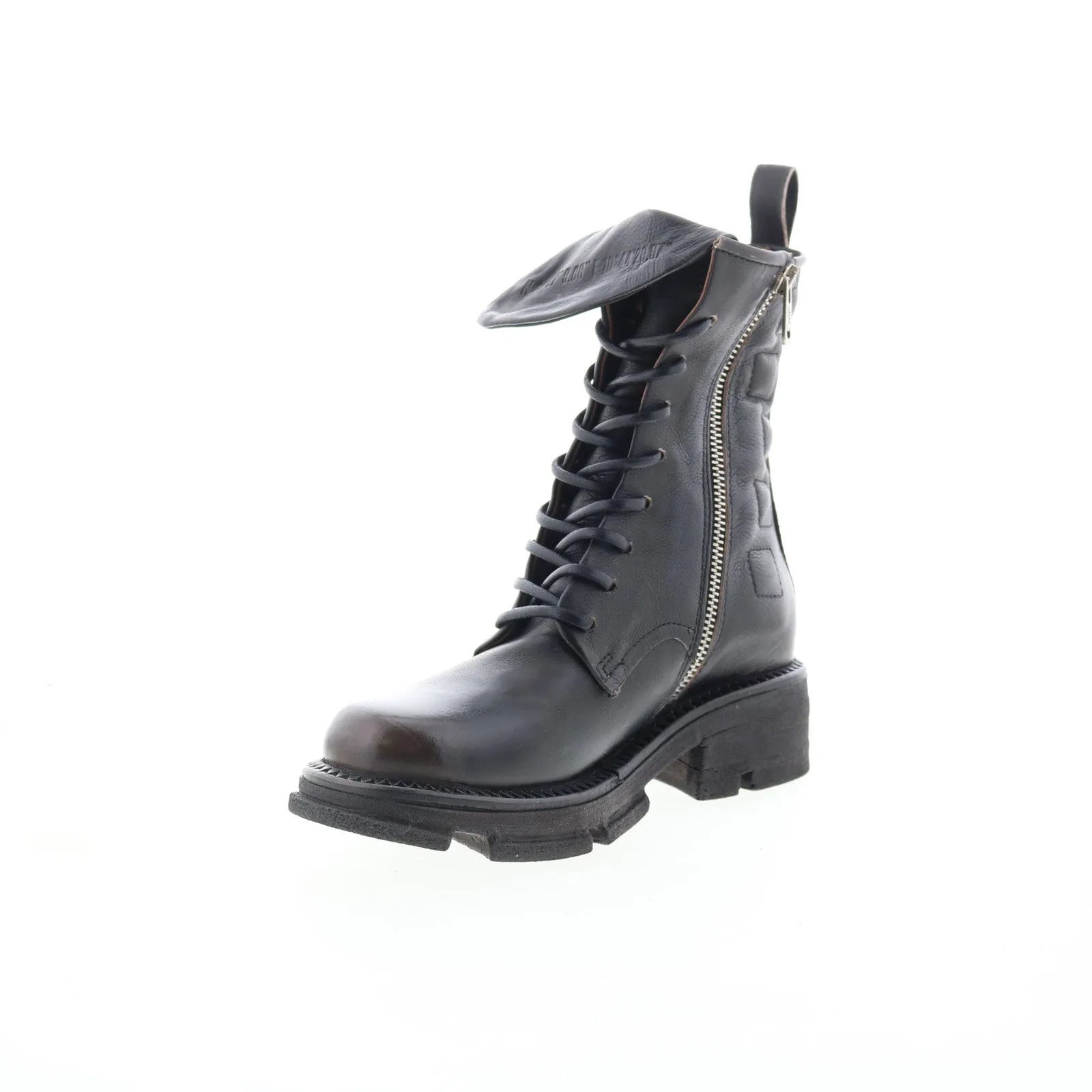 A.S. 98 Lockwood Womens Black Leather Zipper Casual Dress Boots