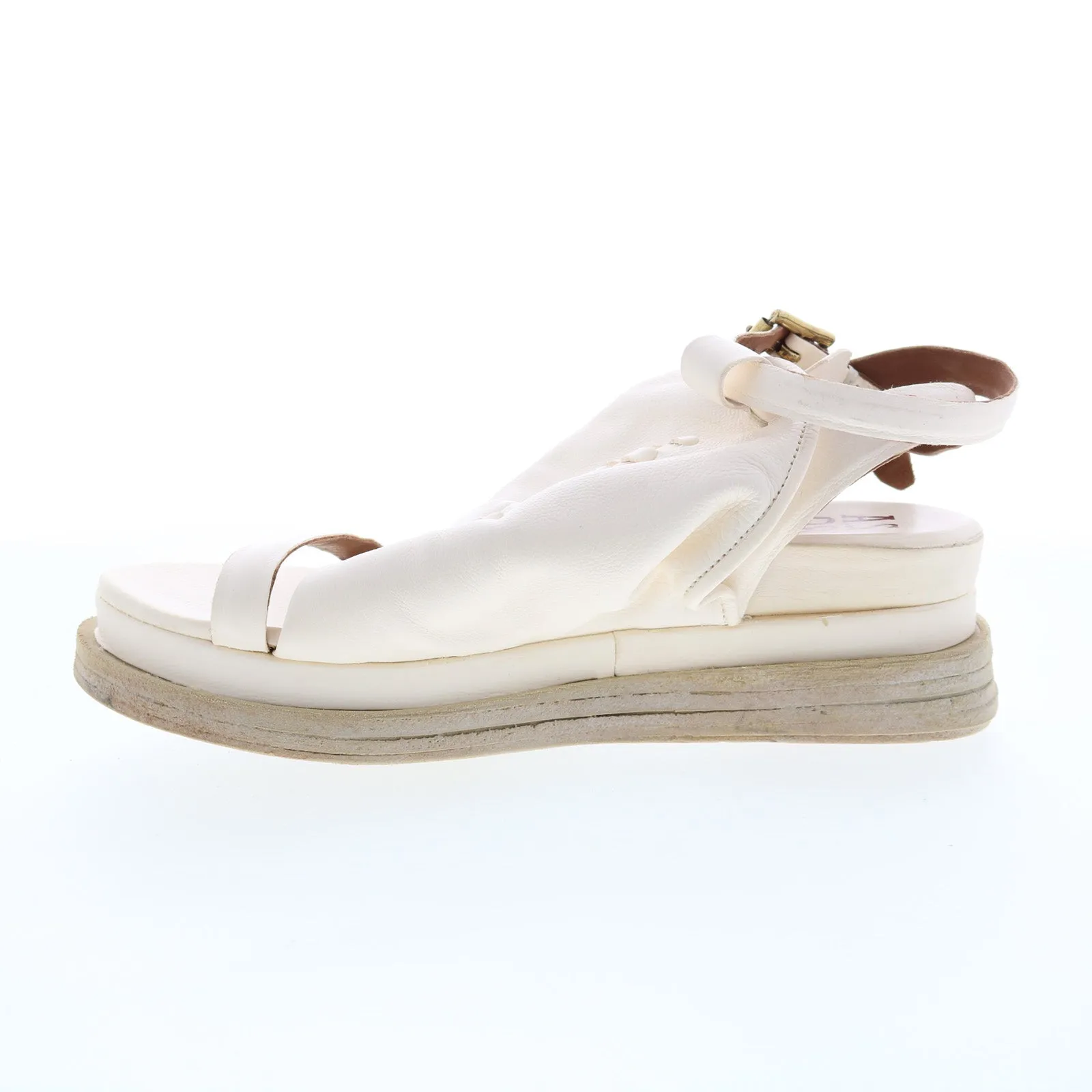 A.S. 98 Louie A15021-201 Womens Beige Leather Platform Sandals Shoes