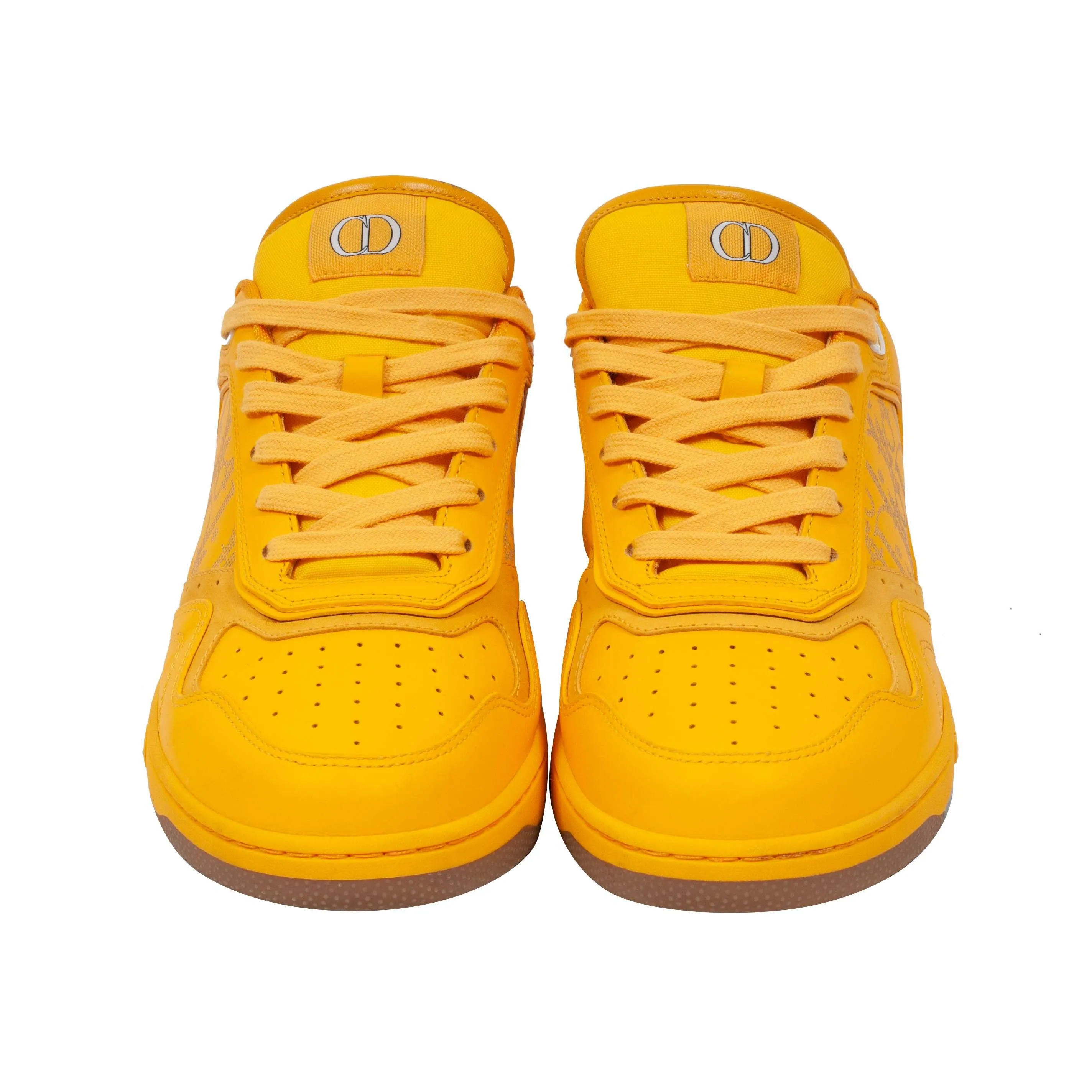 B27 World Tour Yellow Leather Low Top Galaxy Oblique Sneakers