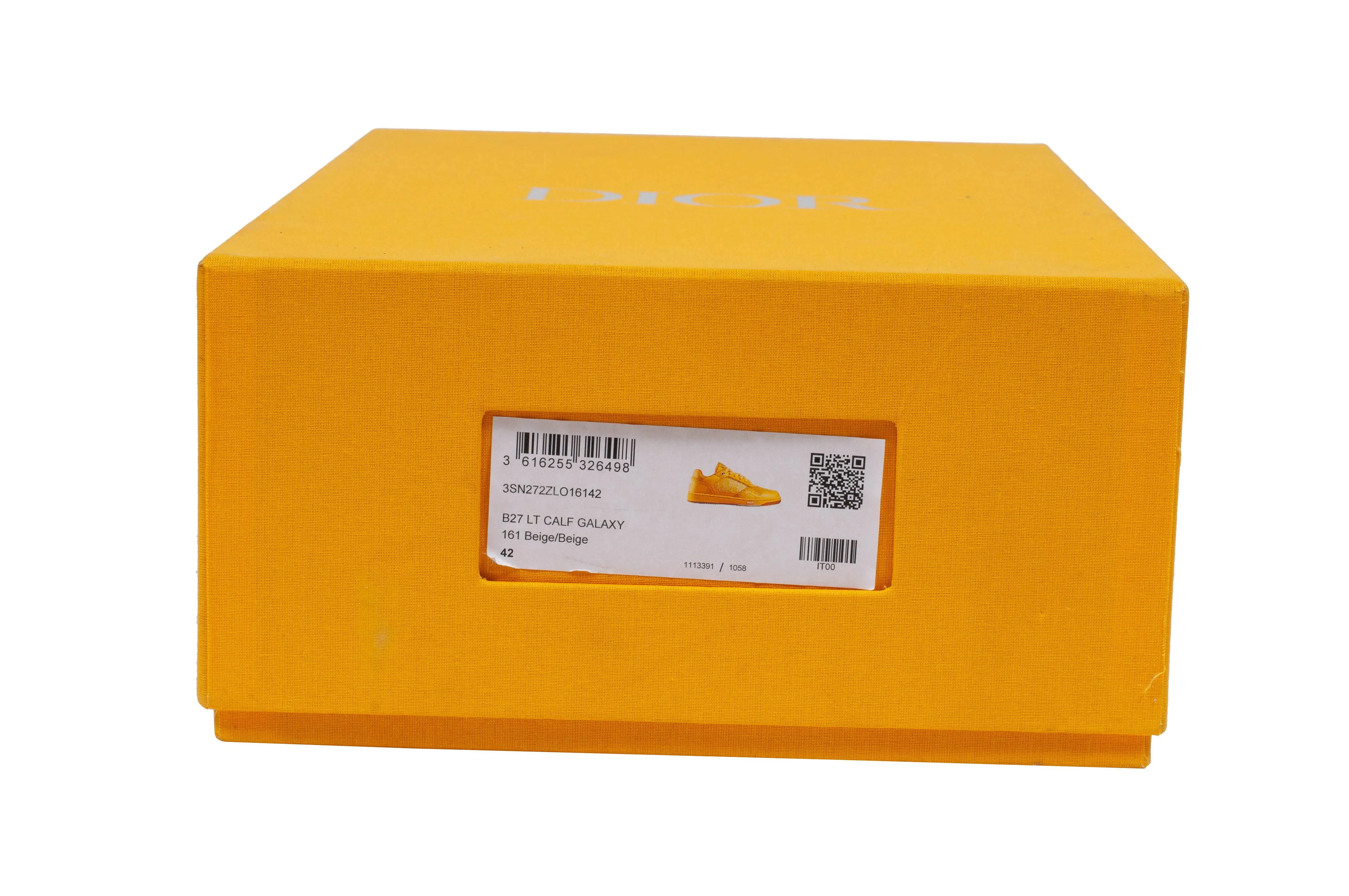 B27 World Tour Yellow Leather Low Top Galaxy Oblique Sneakers