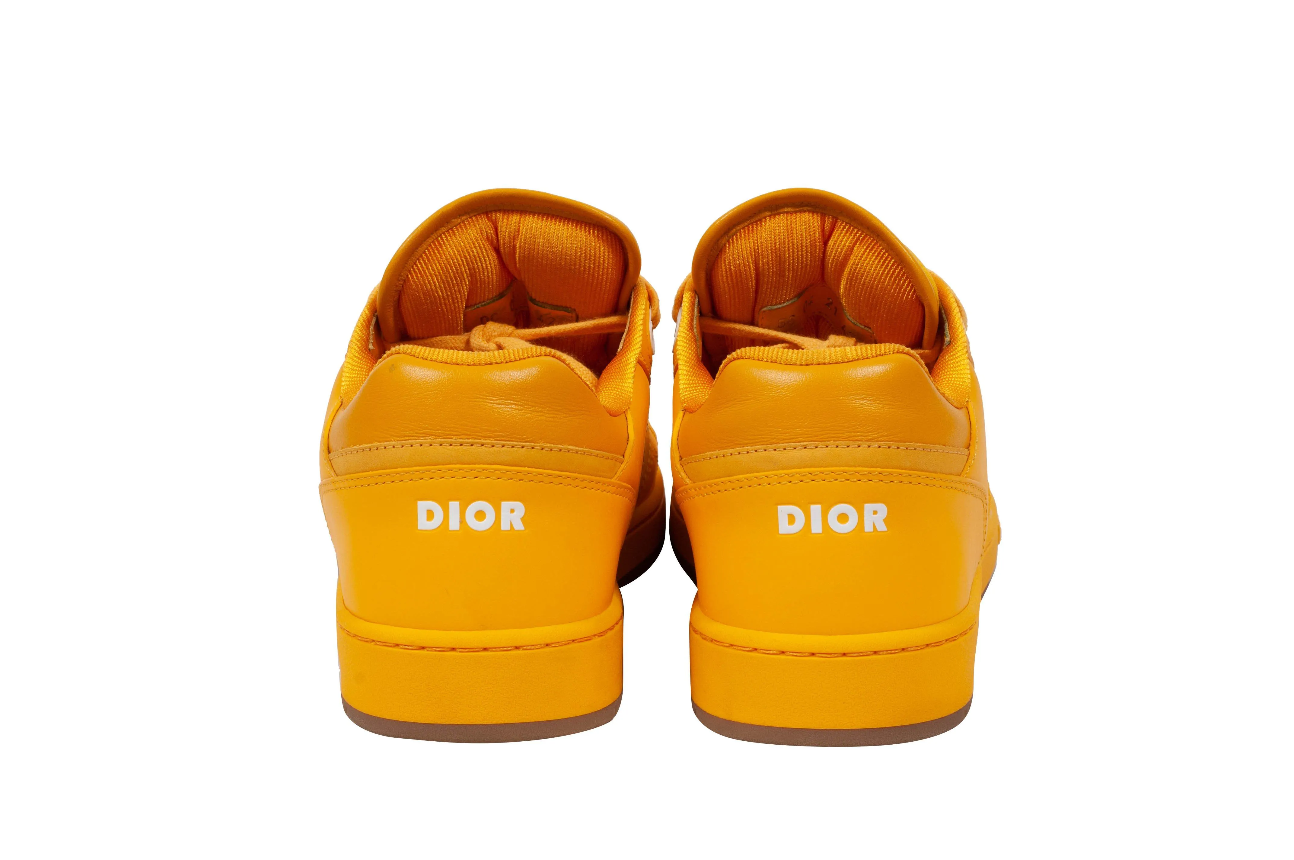 B27 World Tour Yellow Leather Low Top Galaxy Oblique Sneakers