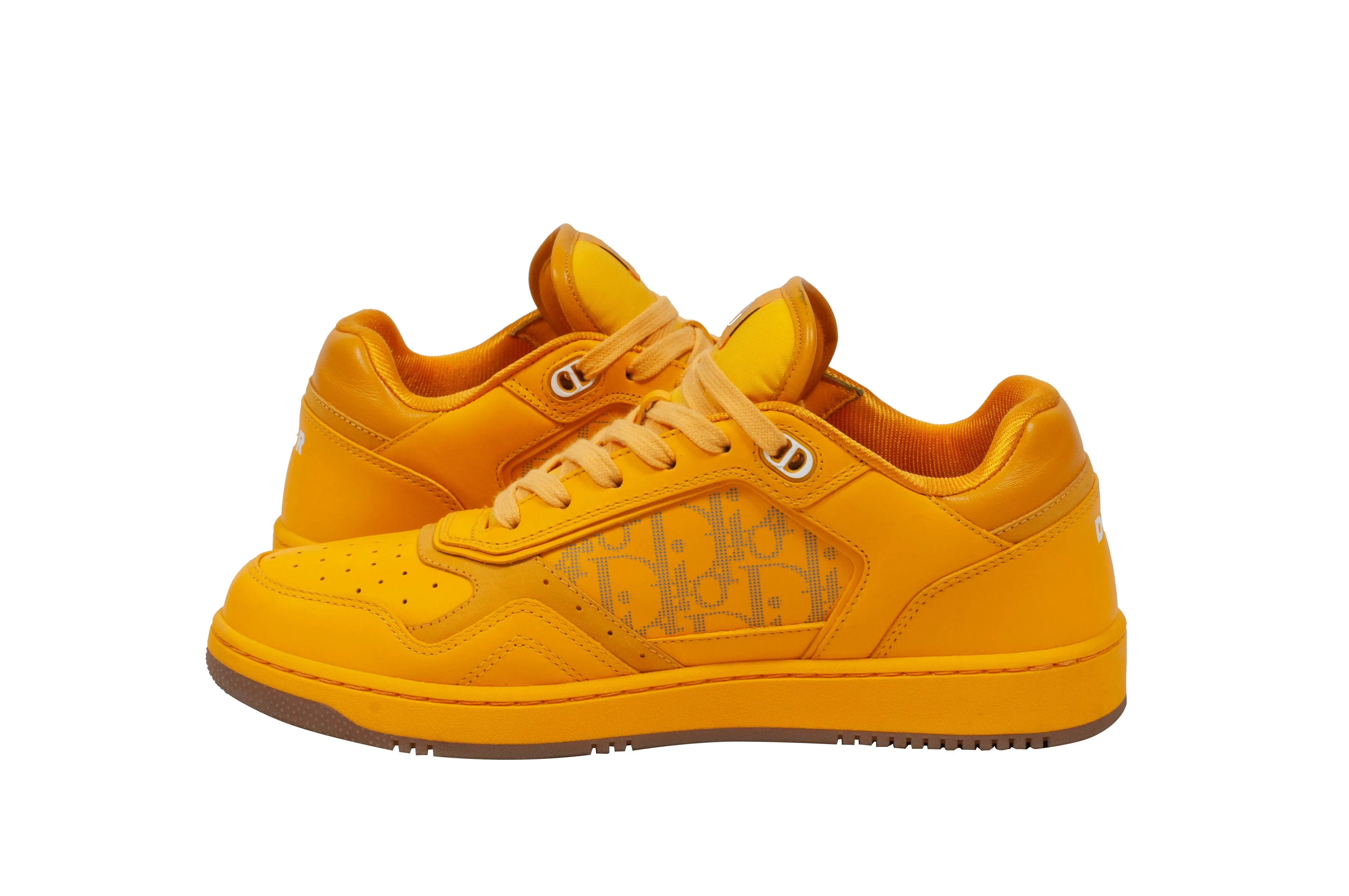 B27 World Tour Yellow Leather Low Top Galaxy Oblique Sneakers