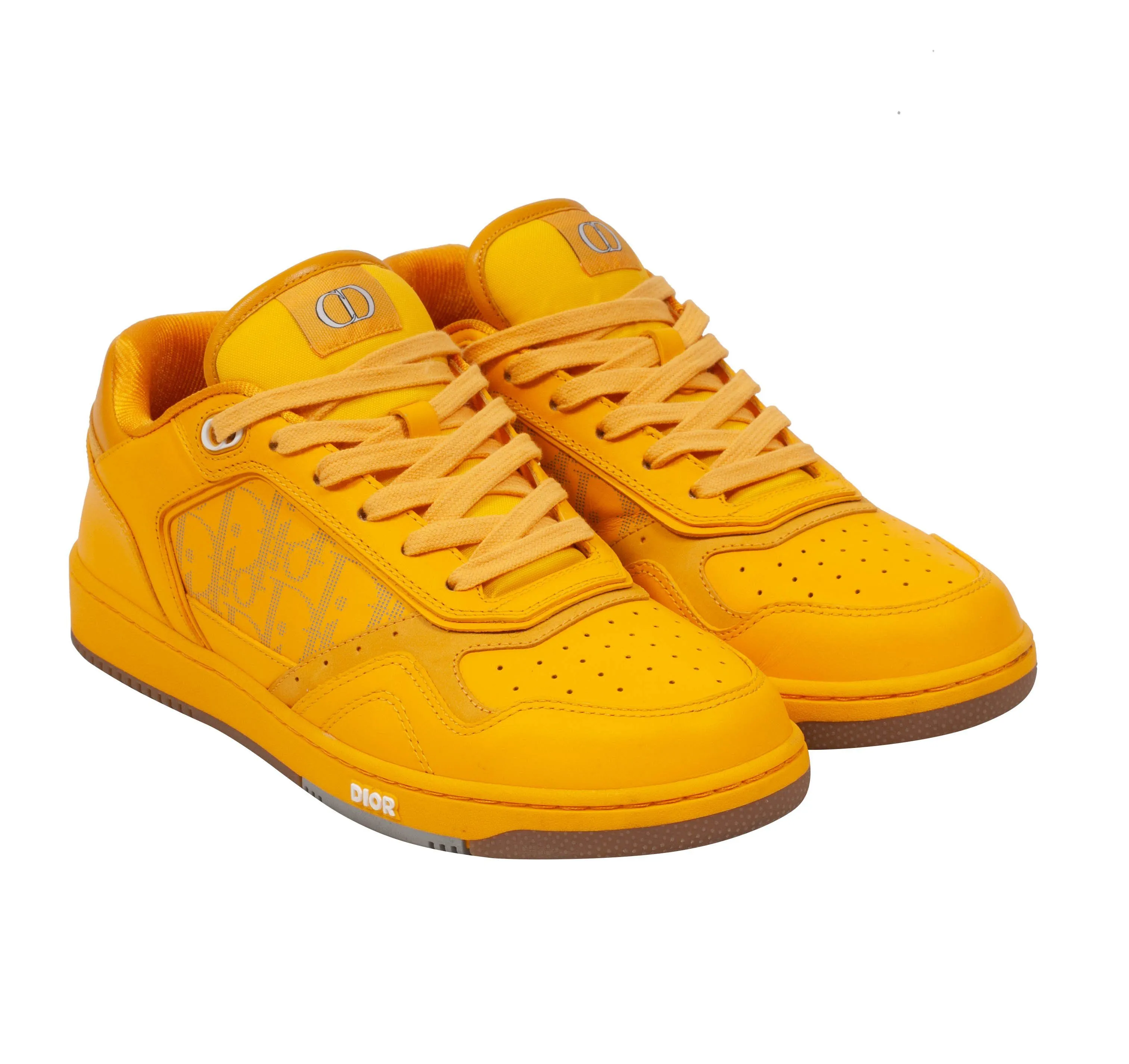 B27 World Tour Yellow Leather Low Top Galaxy Oblique Sneakers