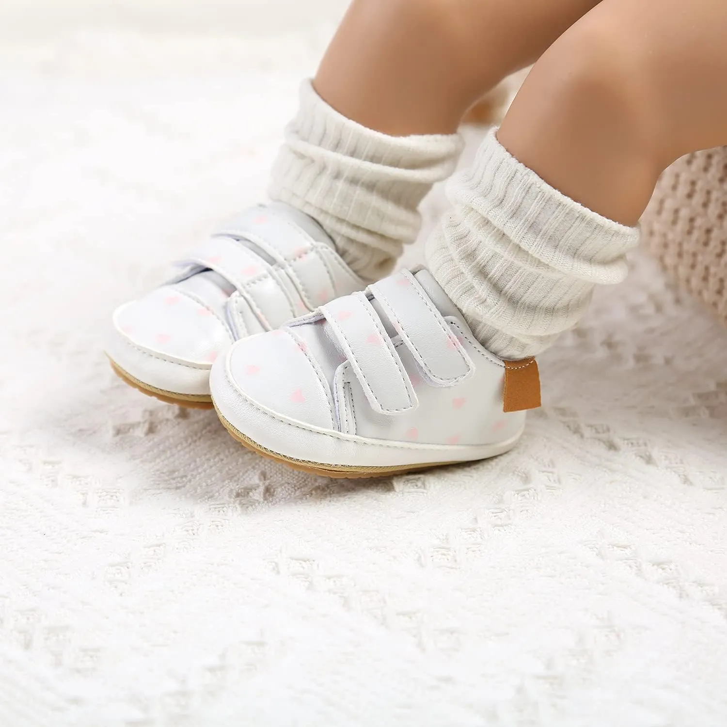 Baby Boys Girls Shoes Non-Slip Rubber Sole High-Top PU Leather Sneakers Infant First Walking Shoes Toddler Crib Shoes Newborn Loafers Flats.