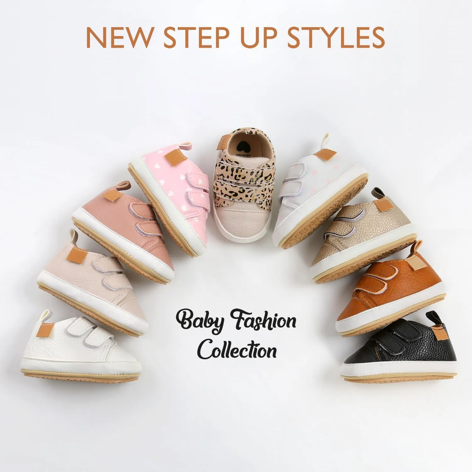 Baby Boys Girls Shoes Non-Slip Rubber Sole High-Top PU Leather Sneakers Infant First Walking Shoes Toddler Crib Shoes Newborn Loafers Flats.