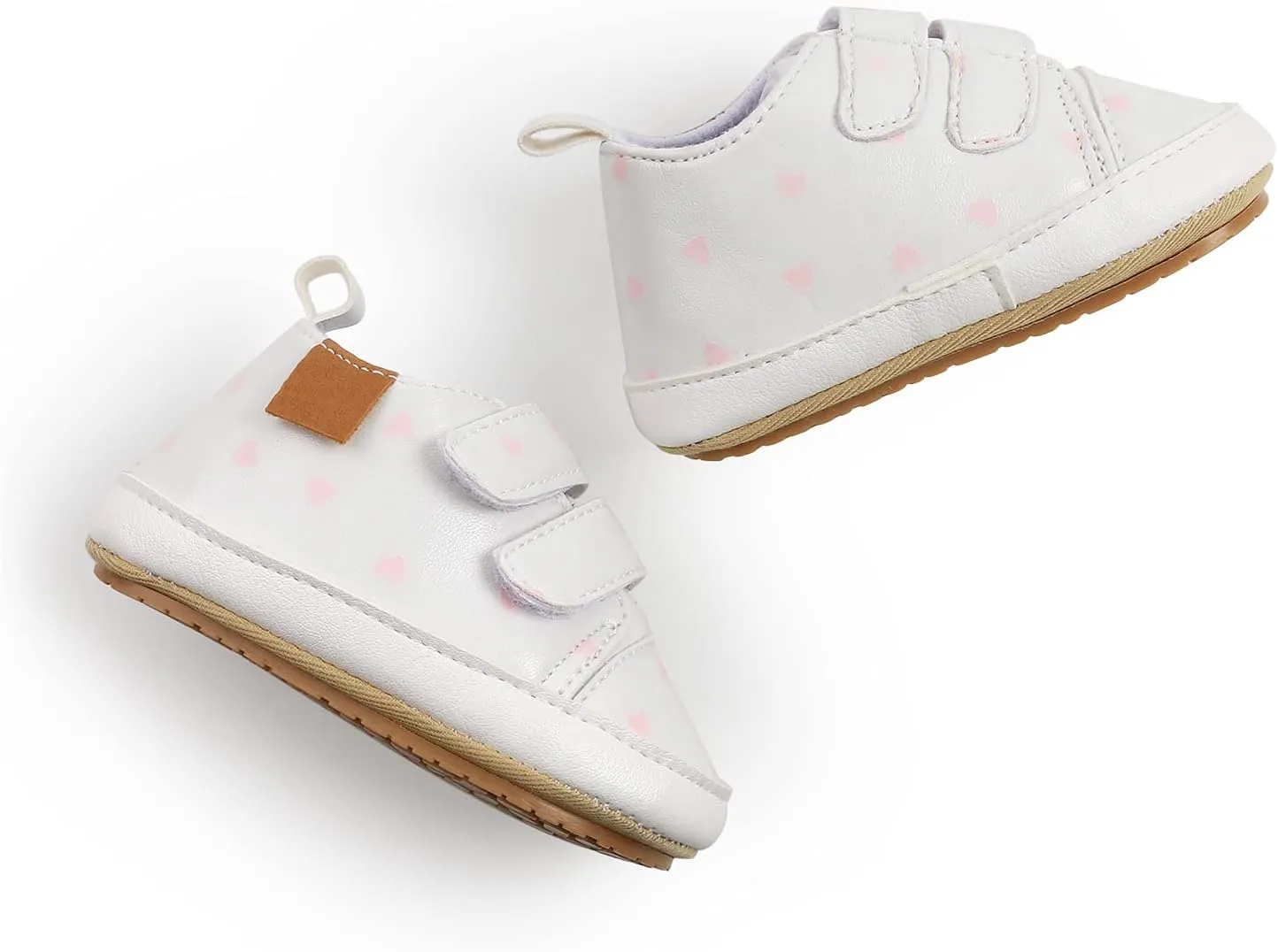 Baby Boys Girls Shoes Non-Slip Rubber Sole High-Top PU Leather Sneakers Infant First Walking Shoes Toddler Crib Shoes Newborn Loafers Flats.