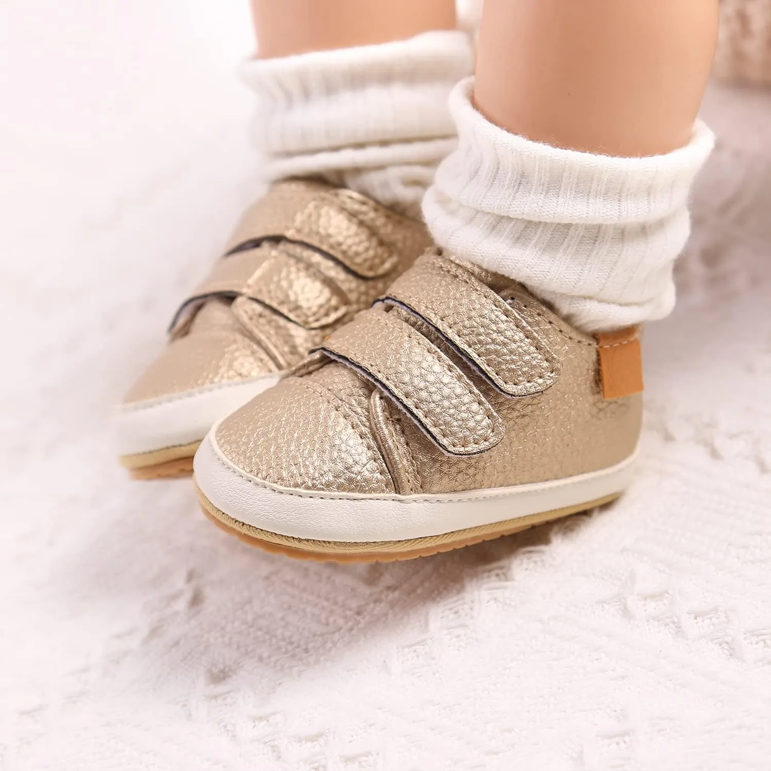 Baby Boys Girls Shoes Non-Slip Rubber Sole High-Top PU Leather Sneakers Infant First Walking Shoes Toddler Crib Shoes Newborn Loafers Flats.