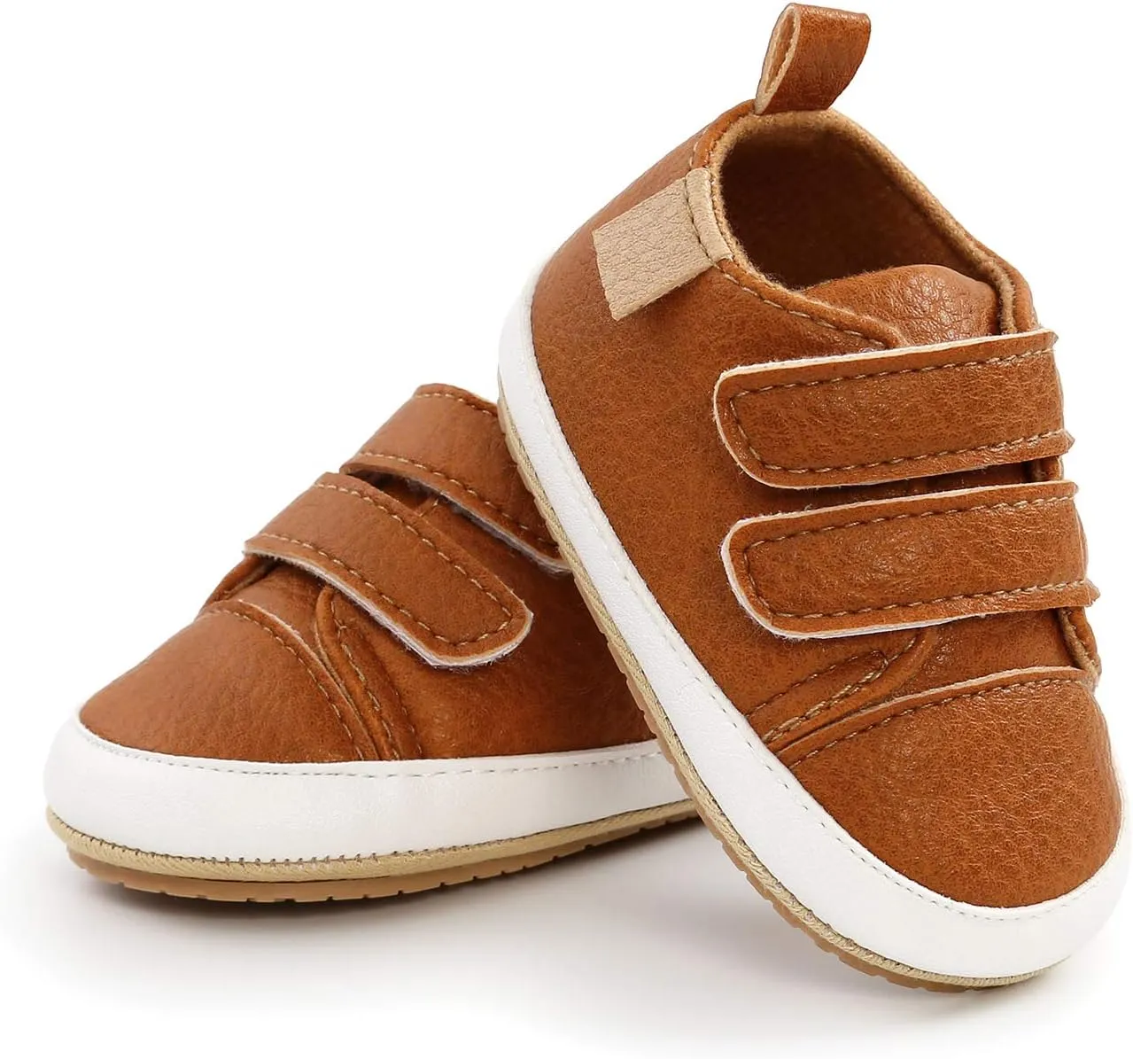 Baby Boys Girls Shoes Non-Slip Rubber Sole High-Top PU Leather Sneakers Infant First Walking Shoes Toddler Crib Shoes Newborn Loafers Flats.