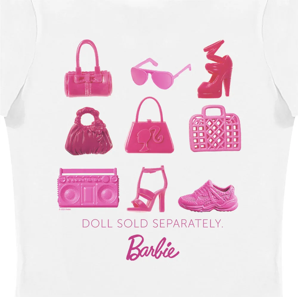 Barbie Doll Sold Separately Shoes and Handbags Ladies Fit T-Shirt