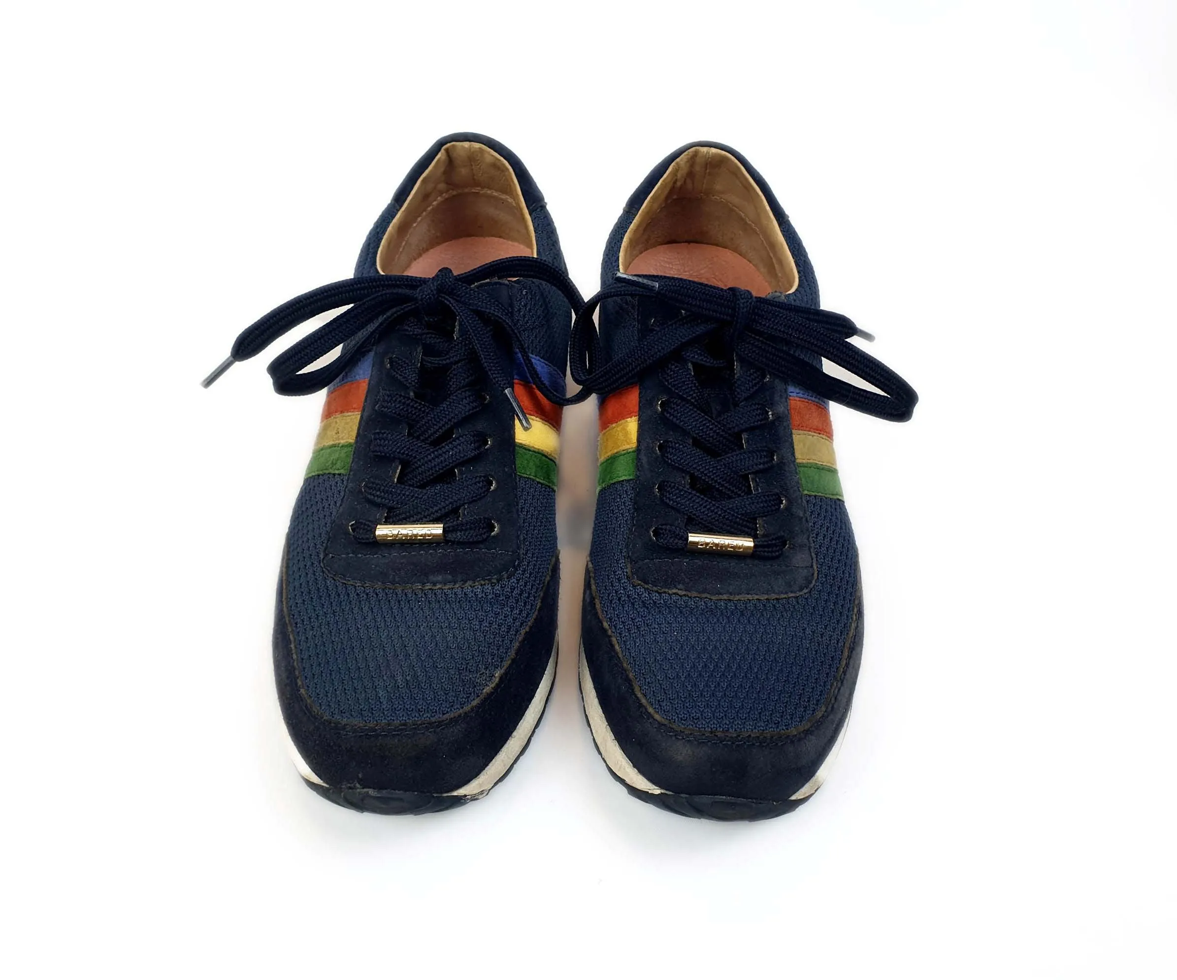 Bared navy runners with rainbow side detail size 39
