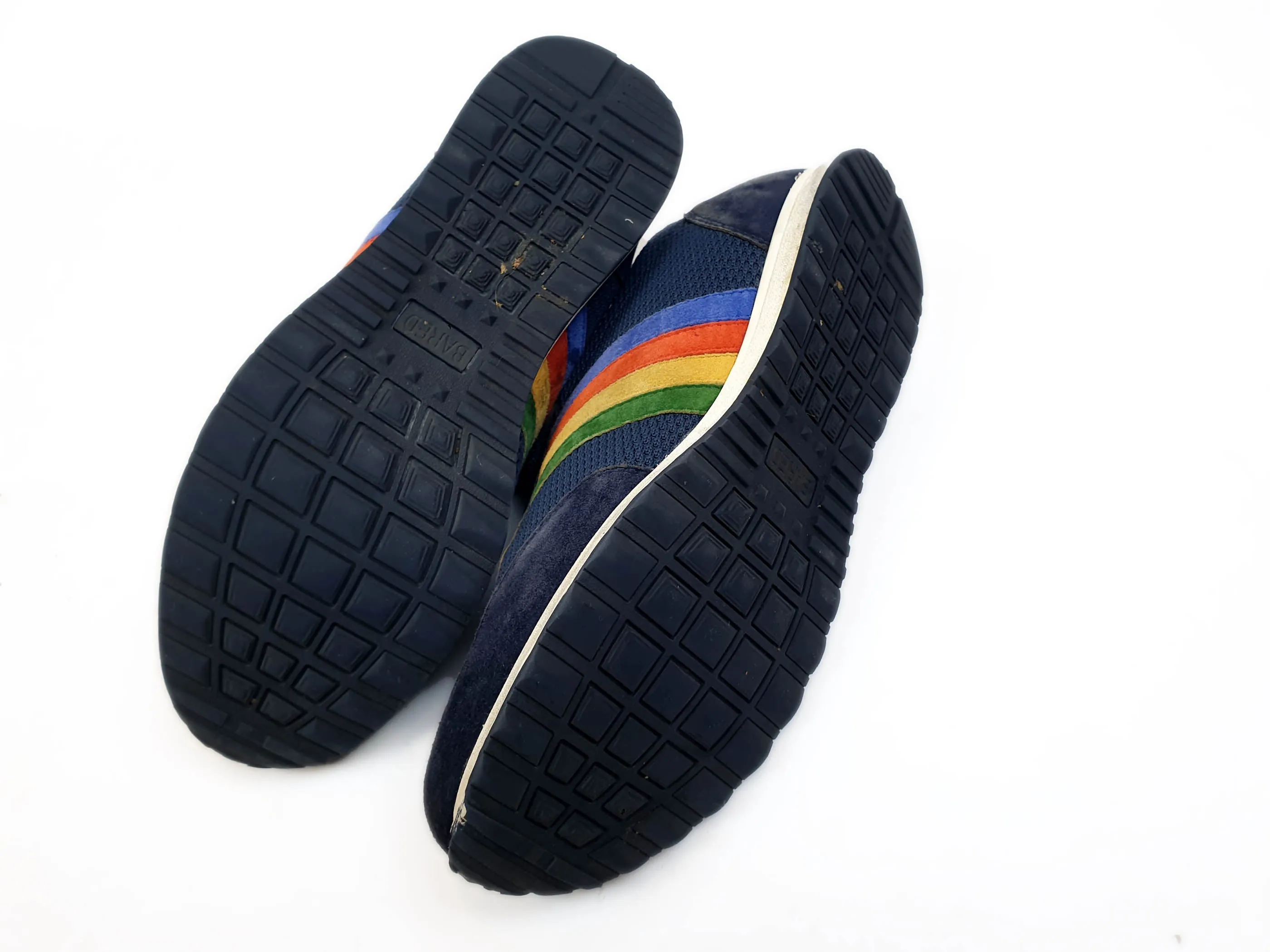 Bared navy runners with rainbow side detail size 39