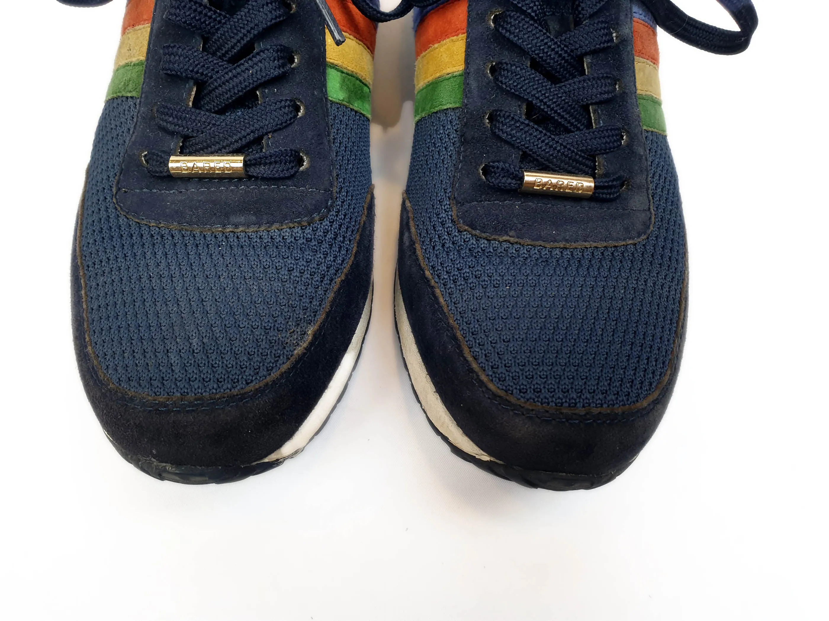 Bared navy runners with rainbow side detail size 39