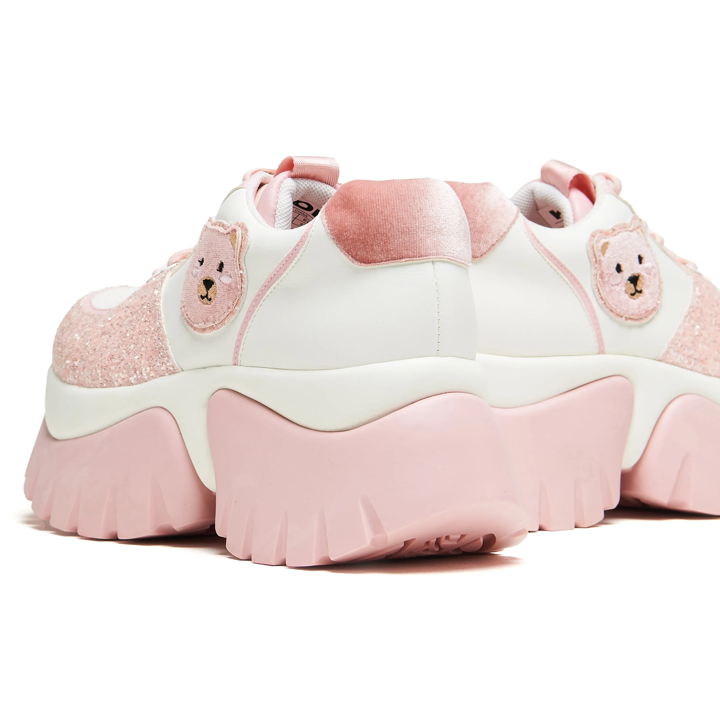 Bear Blushes Chunky Glitter Trainers - Pink