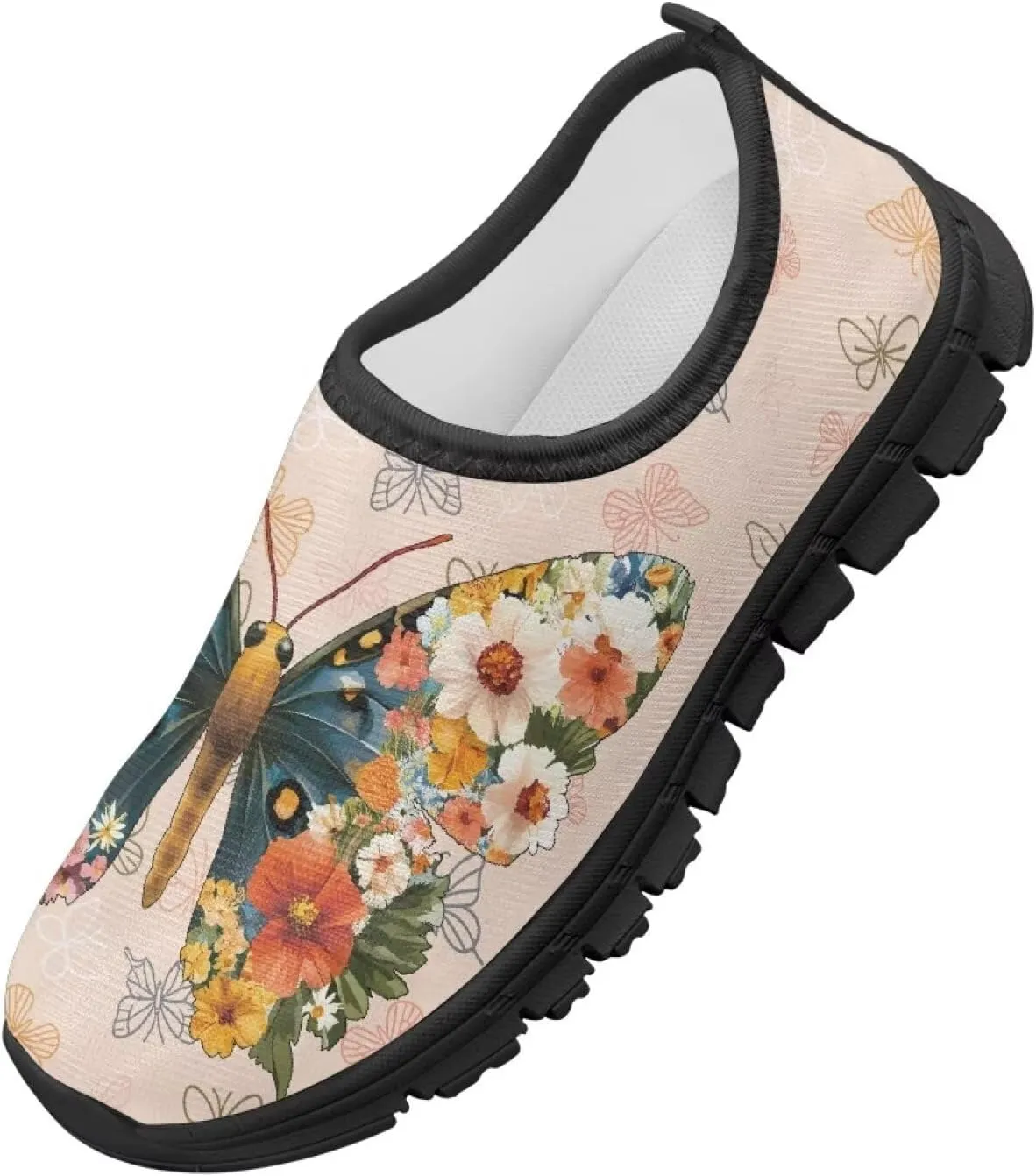 Big Kids Art Pattern Cute Casual Loafers Slip On Mesh Walking Shoes Comfortable Lightweight Kids Outdoor Travel Shoes for Boy Girl US Size 11-15