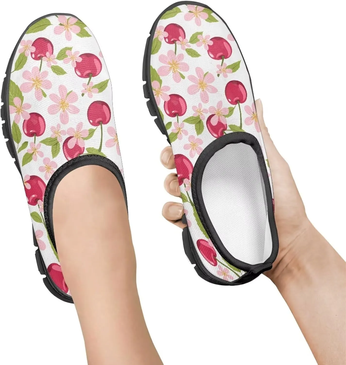 Big Kids Art Pattern Cute Casual Loafers Slip On Mesh Walking Shoes Comfortable Lightweight Kids Outdoor Travel Shoes for Boy Girl US Size 11-15