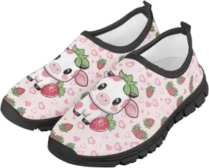 Big Kids Art Pattern Cute Casual Loafers Slip On Mesh Walking Shoes Comfortable Lightweight Kids Outdoor Travel Shoes for Boy Girl US Size 11-15