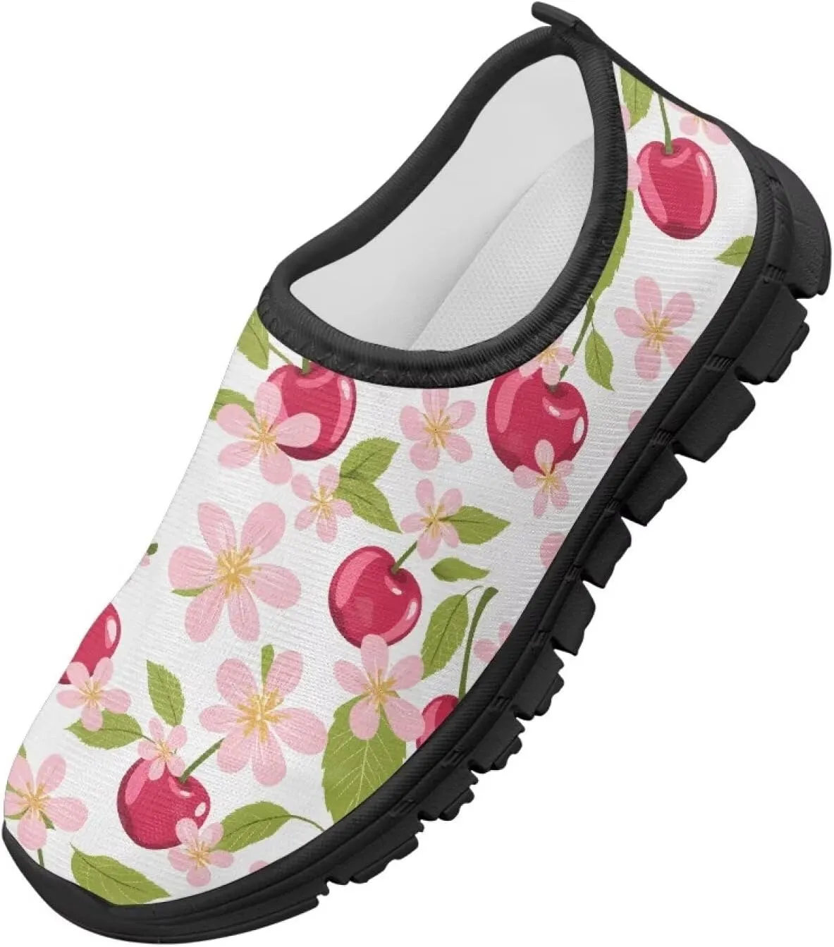 Big Kids Art Pattern Cute Casual Loafers Slip On Mesh Walking Shoes Comfortable Lightweight Kids Outdoor Travel Shoes for Boy Girl US Size 11-15