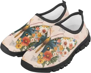 Big Kids Art Pattern Cute Casual Loafers Slip On Mesh Walking Shoes Comfortable Lightweight Kids Outdoor Travel Shoes for Boy Girl US Size 11-15