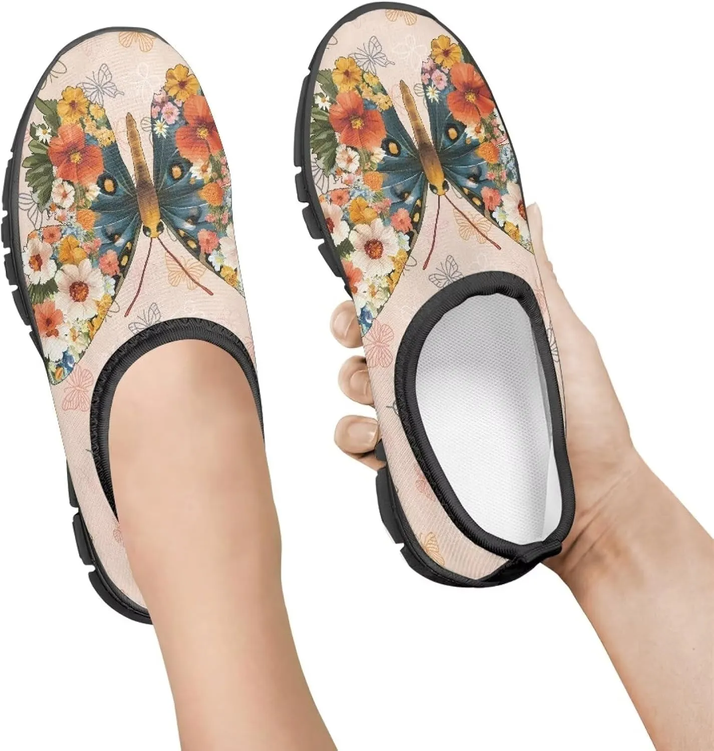 Big Kids Art Pattern Cute Casual Loafers Slip On Mesh Walking Shoes Comfortable Lightweight Kids Outdoor Travel Shoes for Boy Girl US Size 11-15