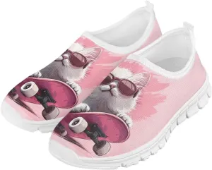 Big Kids Cute Slip-On Walking Sneakers Casual Tennis Loafers Shoes Breathable Workout Sneakers Lightweight Travel Shoes US Size 11-15
