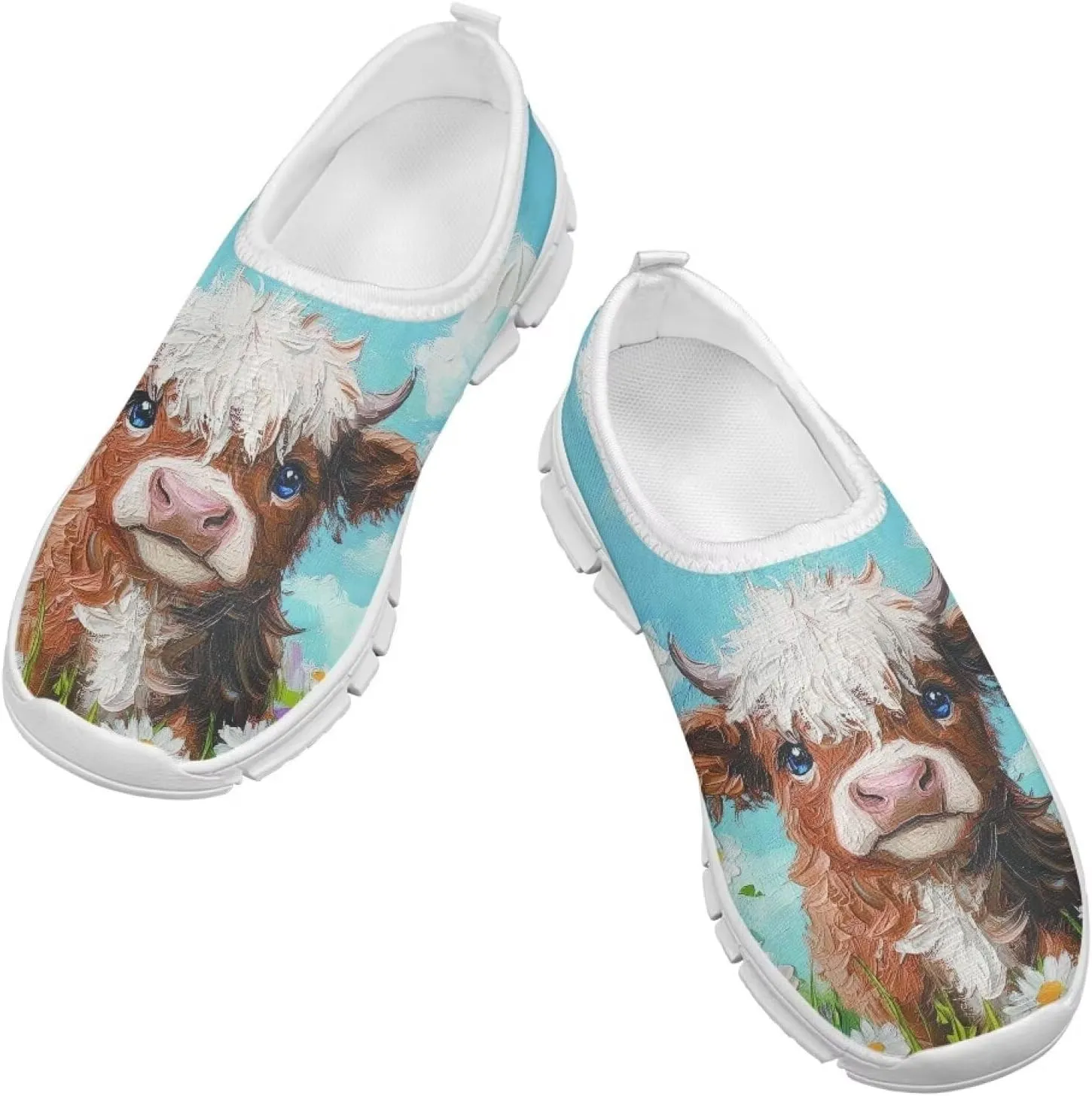 Big Kids Cute Slip-On Walking Sneakers Casual Tennis Loafers Shoes Breathable Workout Sneakers Lightweight Travel Shoes US Size 11-15