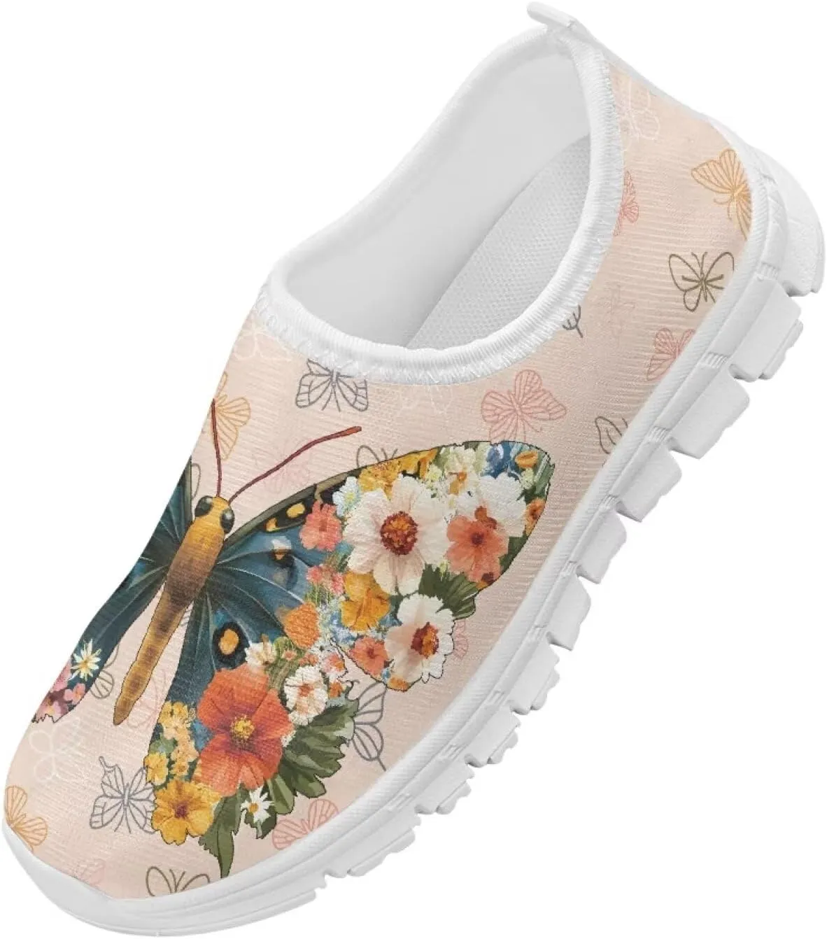 Big Kids Cute Slip-On Walking Sneakers Casual Tennis Loafers Shoes Breathable Workout Sneakers Lightweight Travel Shoes US Size 11-15