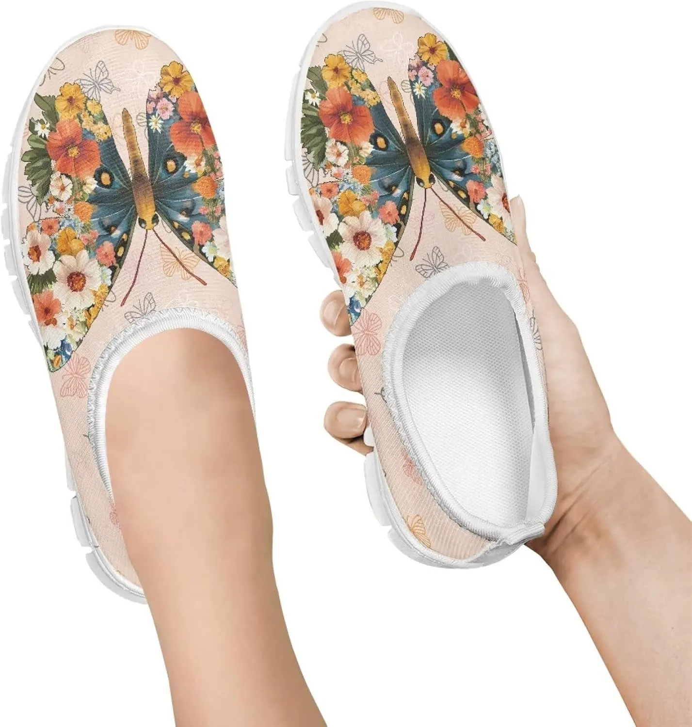 Big Kids Cute Slip-On Walking Sneakers Casual Tennis Loafers Shoes Breathable Workout Sneakers Lightweight Travel Shoes US Size 11-15