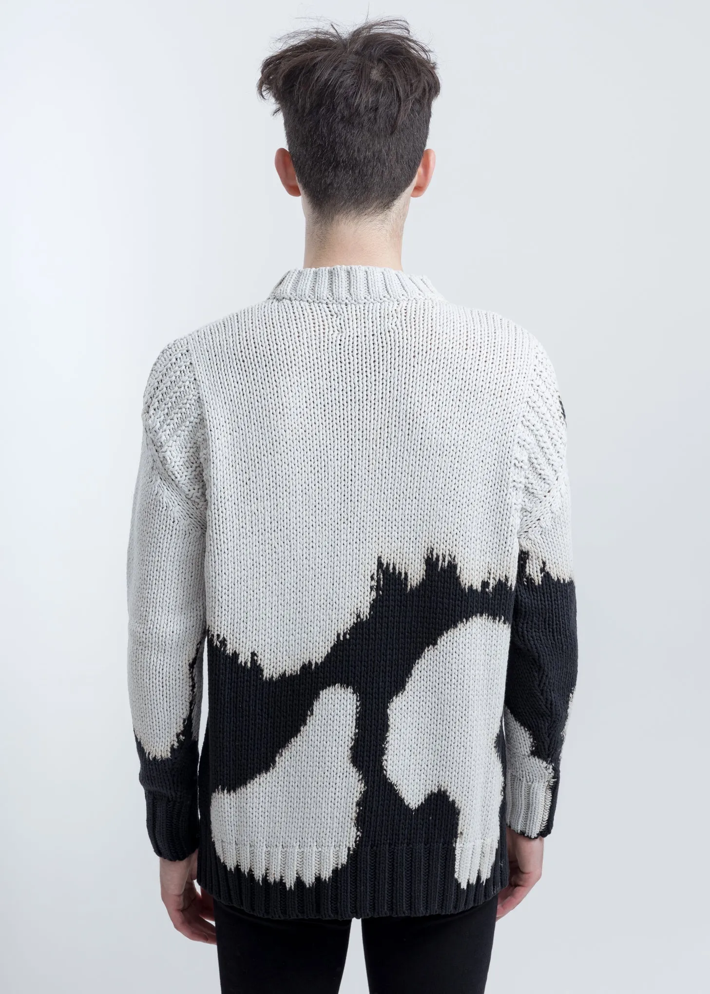 Black And White Loose Knit Sweater