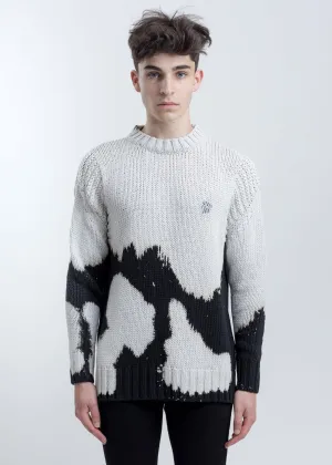Black And White Loose Knit Sweater