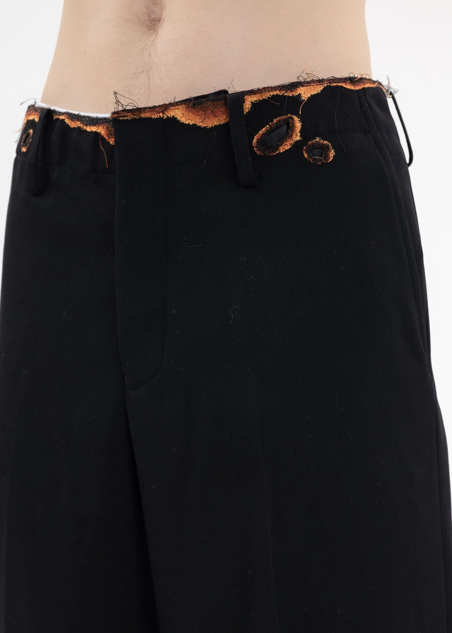 Black BURNIG EMBROIDERY TROUSERS