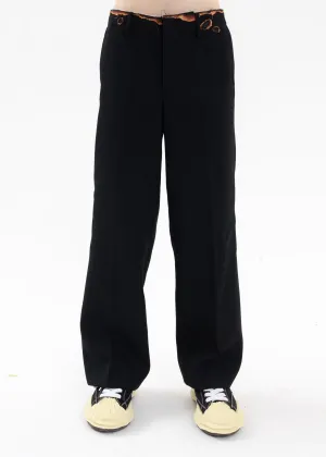 Black BURNIG EMBROIDERY TROUSERS