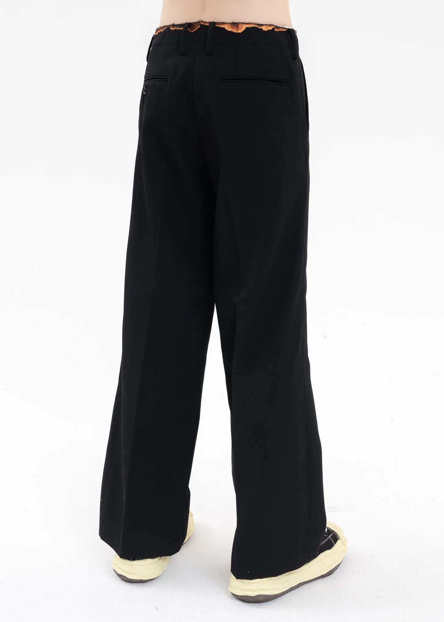 Black BURNIG EMBROIDERY TROUSERS