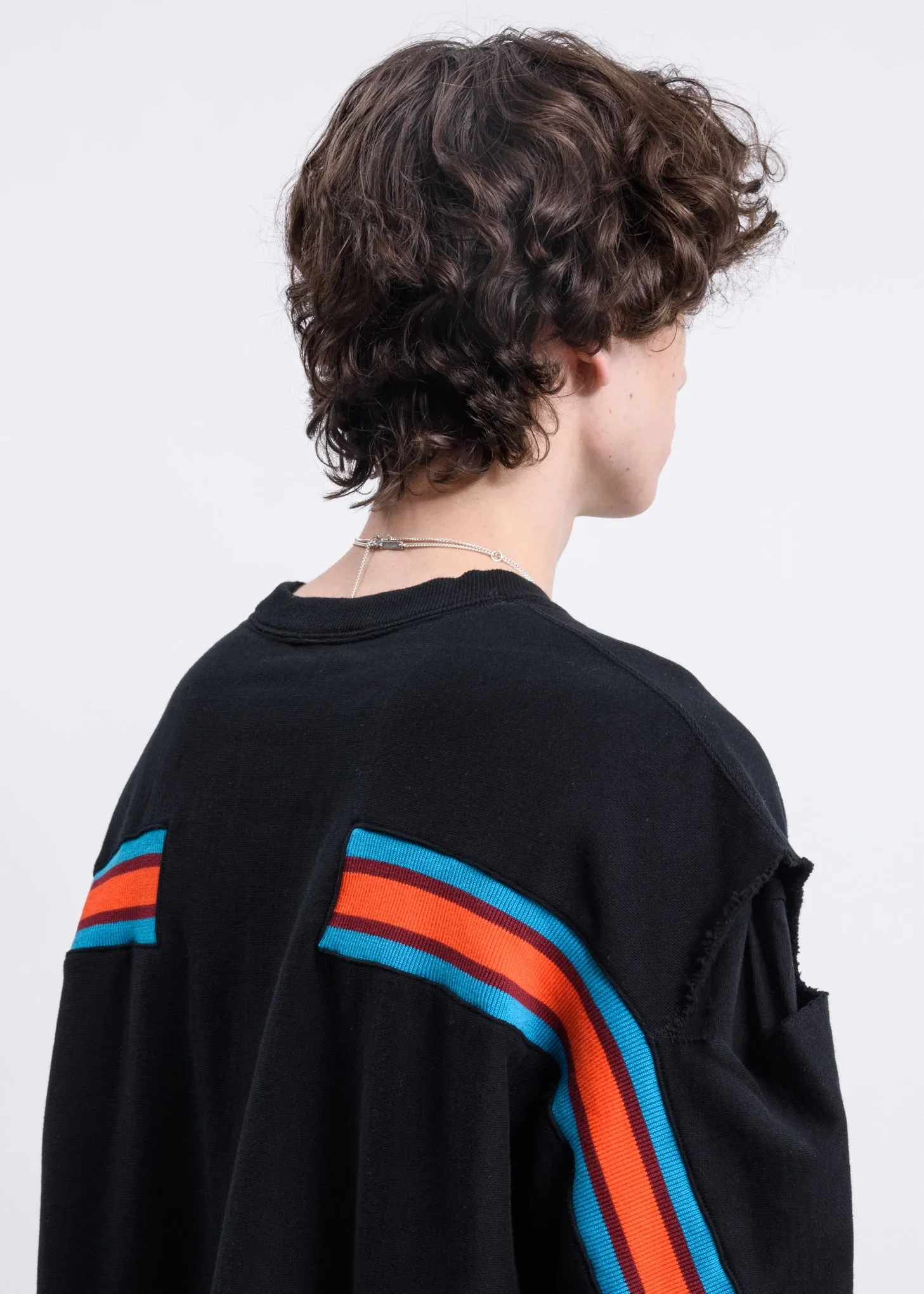 Black Layered Rib Sweatshirt