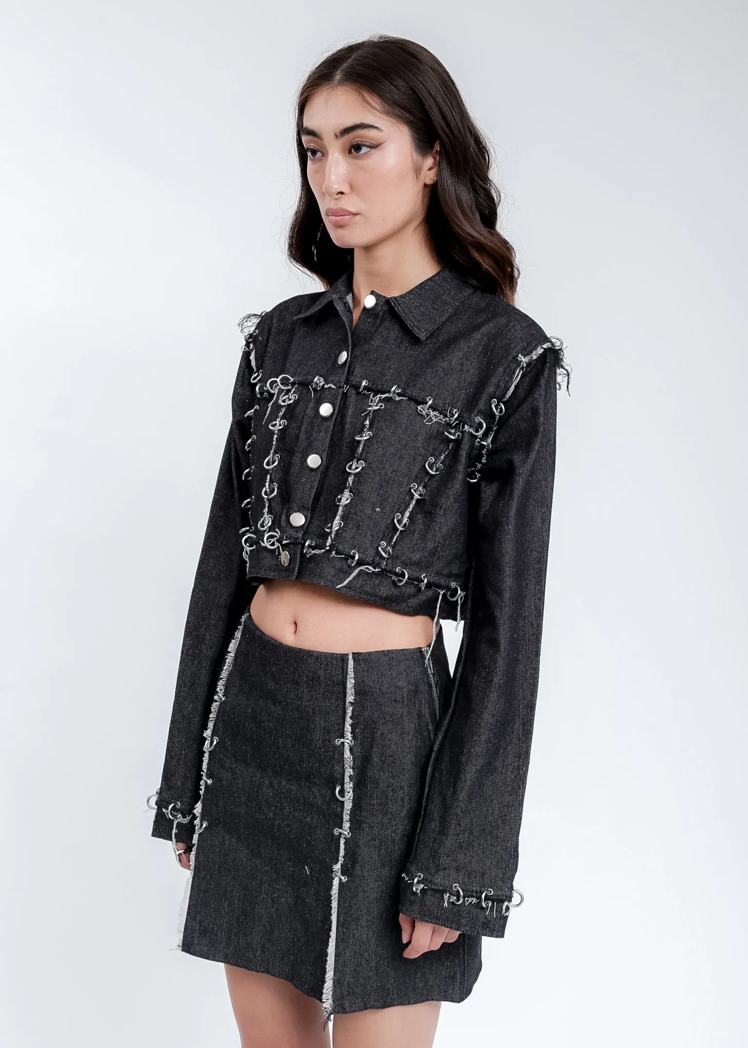 Black Pieced Denim Jacket