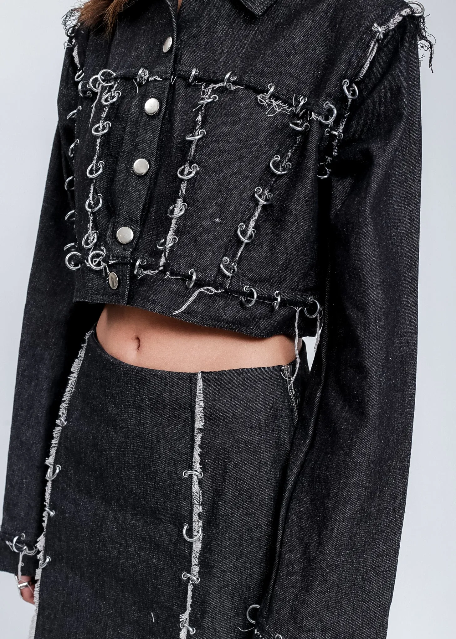 Black Pieced Denim Jacket