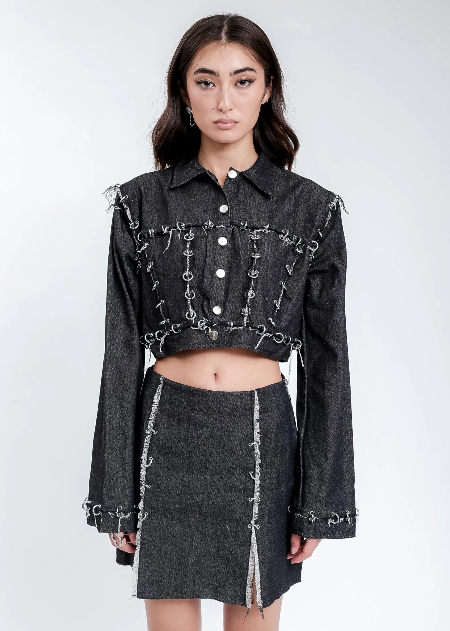 Black Pieced Denim Jacket